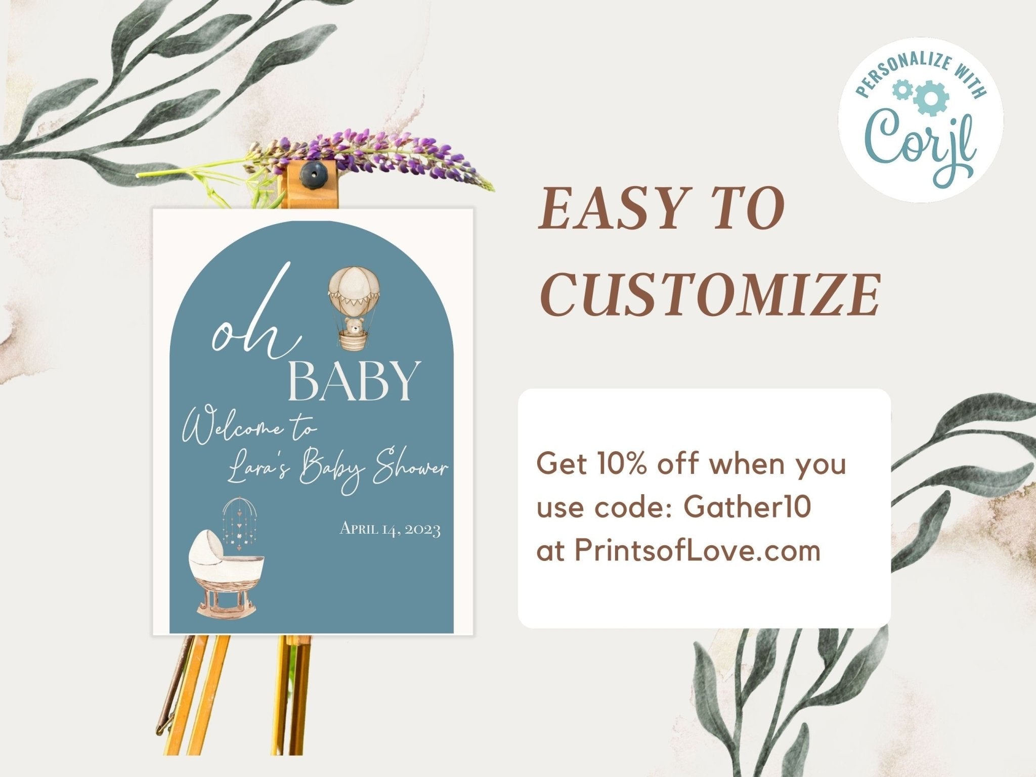 Minimalist Baby Shower Welcome Sign, Custom Welcome Sign for Baby Shower, Baby Shower Welcome Sign Template Oh Babyproduct_type