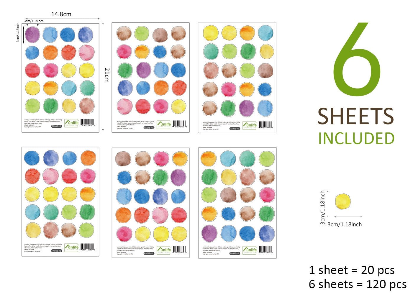 Nursery Wall Decals, Watercolor Decals for Children&