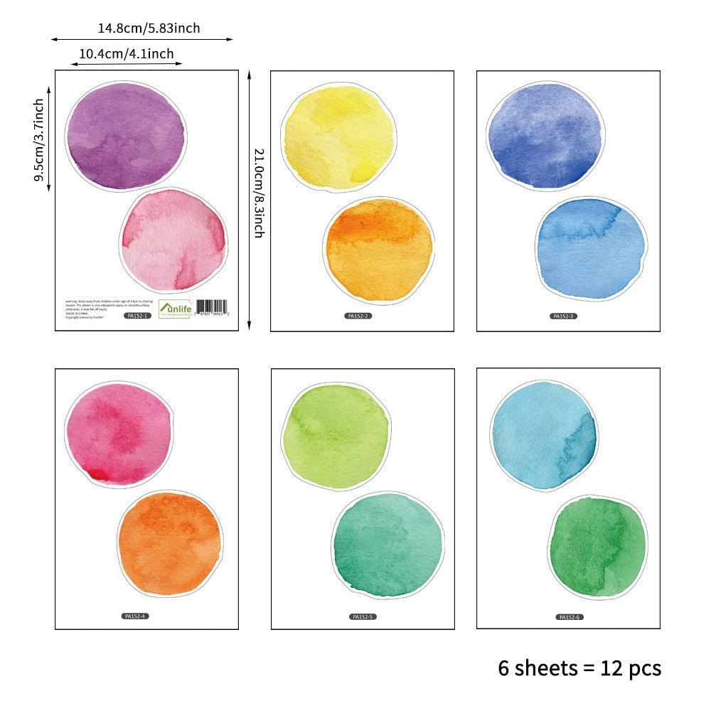 Nursery Wall Decals, Watercolor Decals for Children&