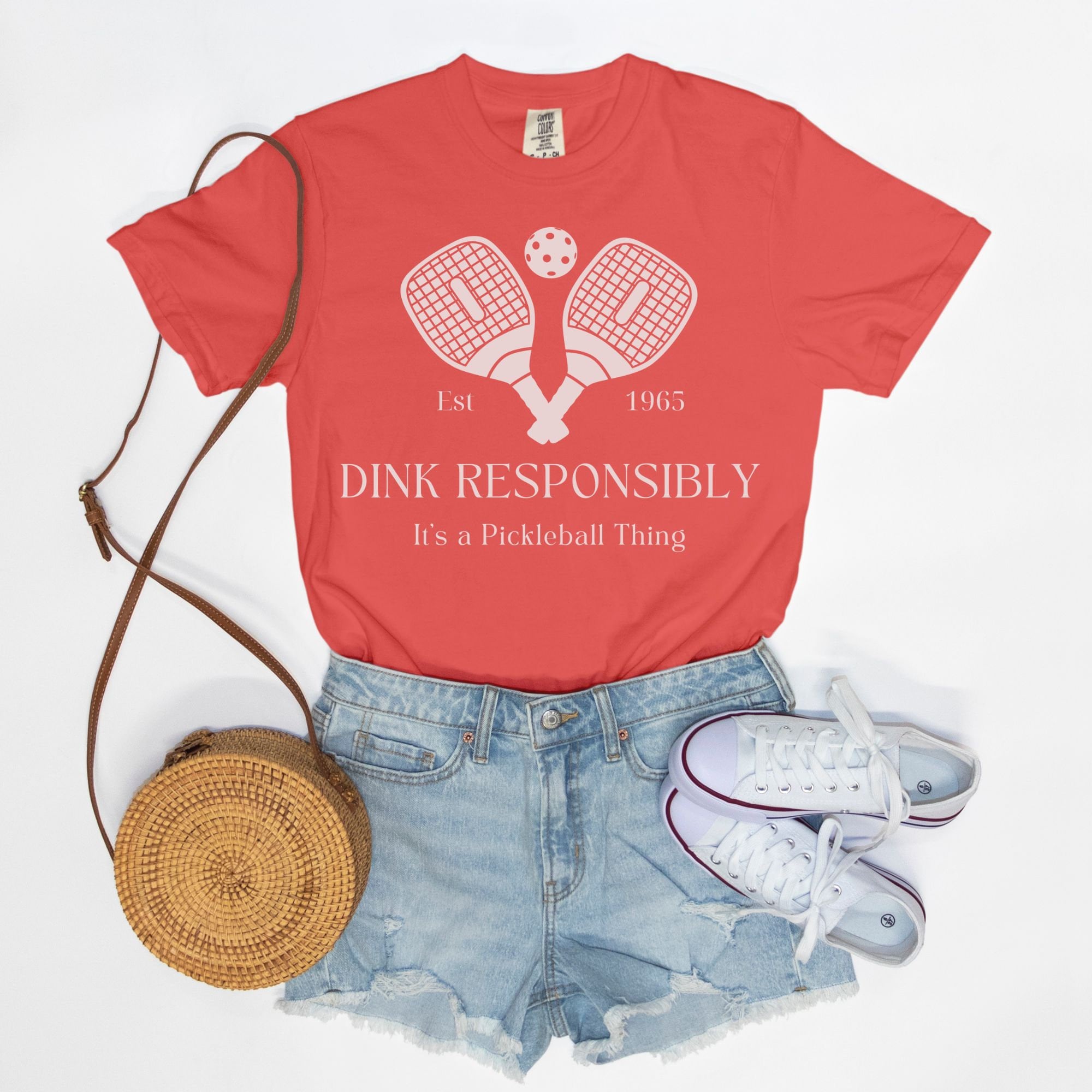 Pickleball T-Shirt "Dink Responsibly" Funny Pickleball Shirt - Comfort Colors Oversized Teeproduct_type