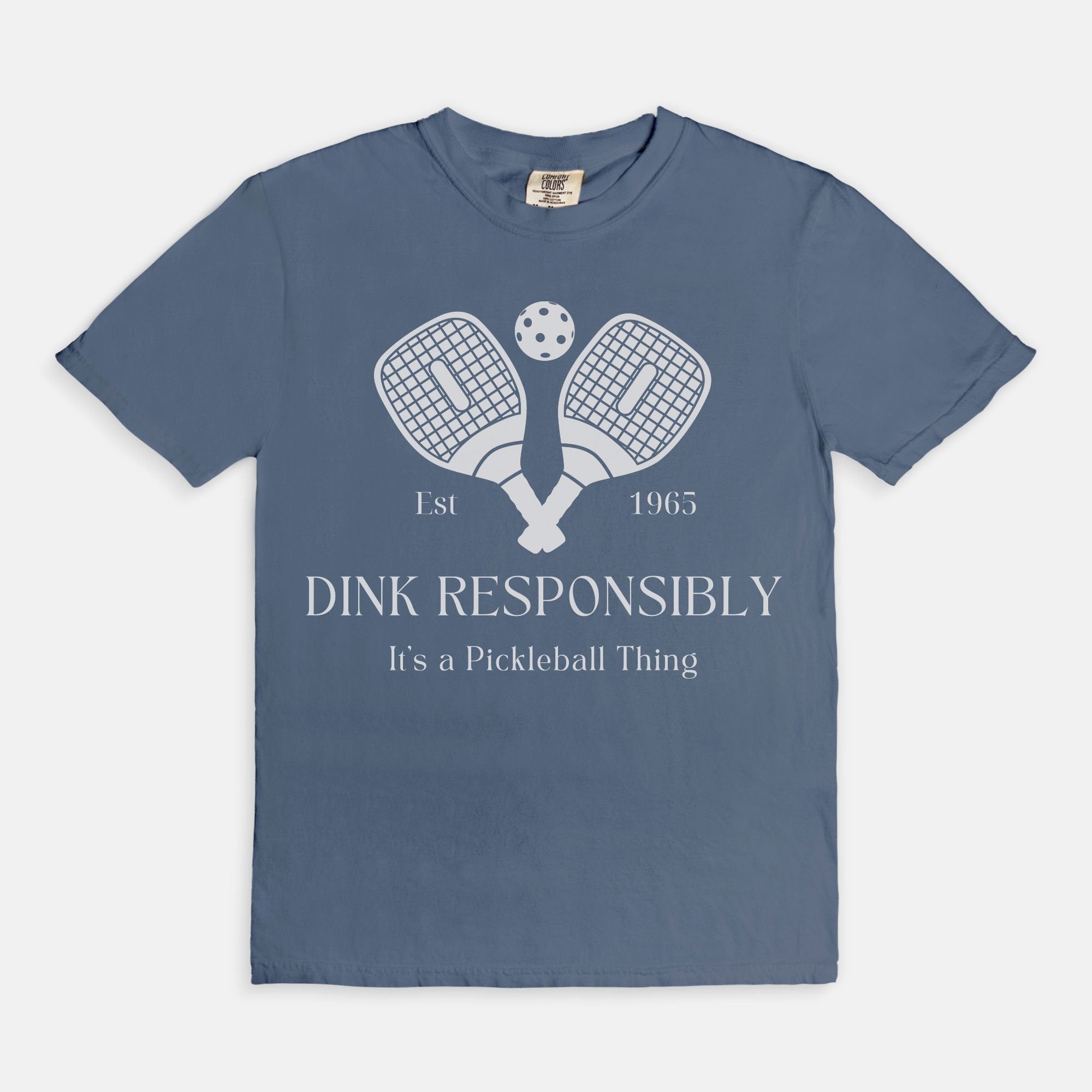 Pickleball T-Shirt "Dink Responsibly" Funny Pickleball Shirt - Comfort Colors Oversized Teeproduct_type
