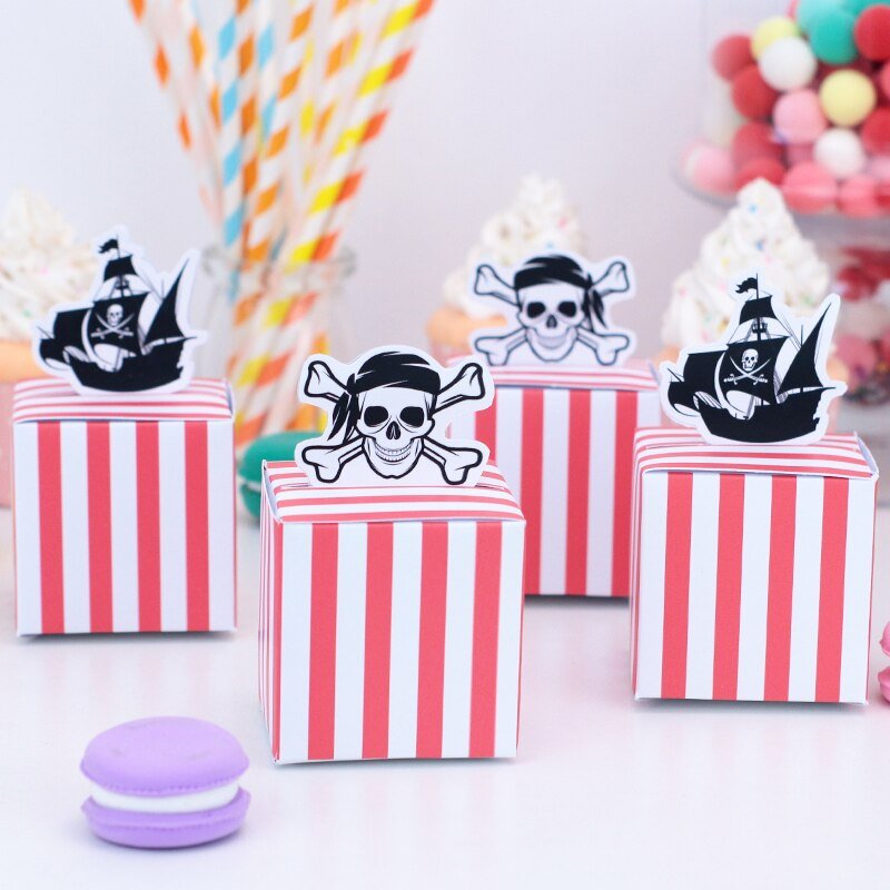 Pirate Party Favor Box Set , Pirate Ship Birthday Party Decoration - 5 Pcsproduct_type