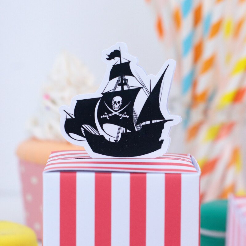 Pirate Party Favor Box Set , Pirate Ship Birthday Party Decoration - 5 Pcsproduct_type