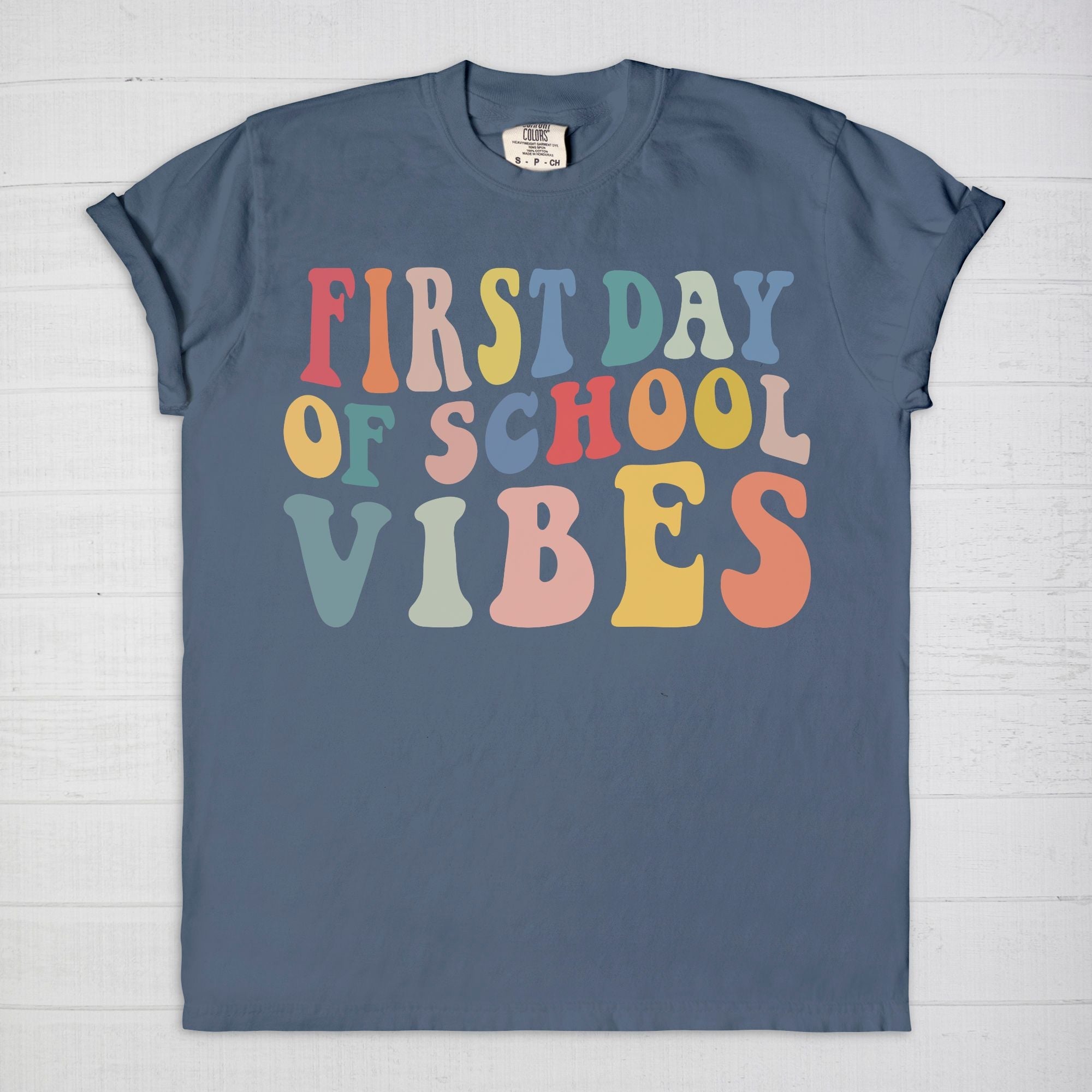 Retro First Day of School Vibes Shirt, Comfort Color Tee, Back to School Giftproduct_type