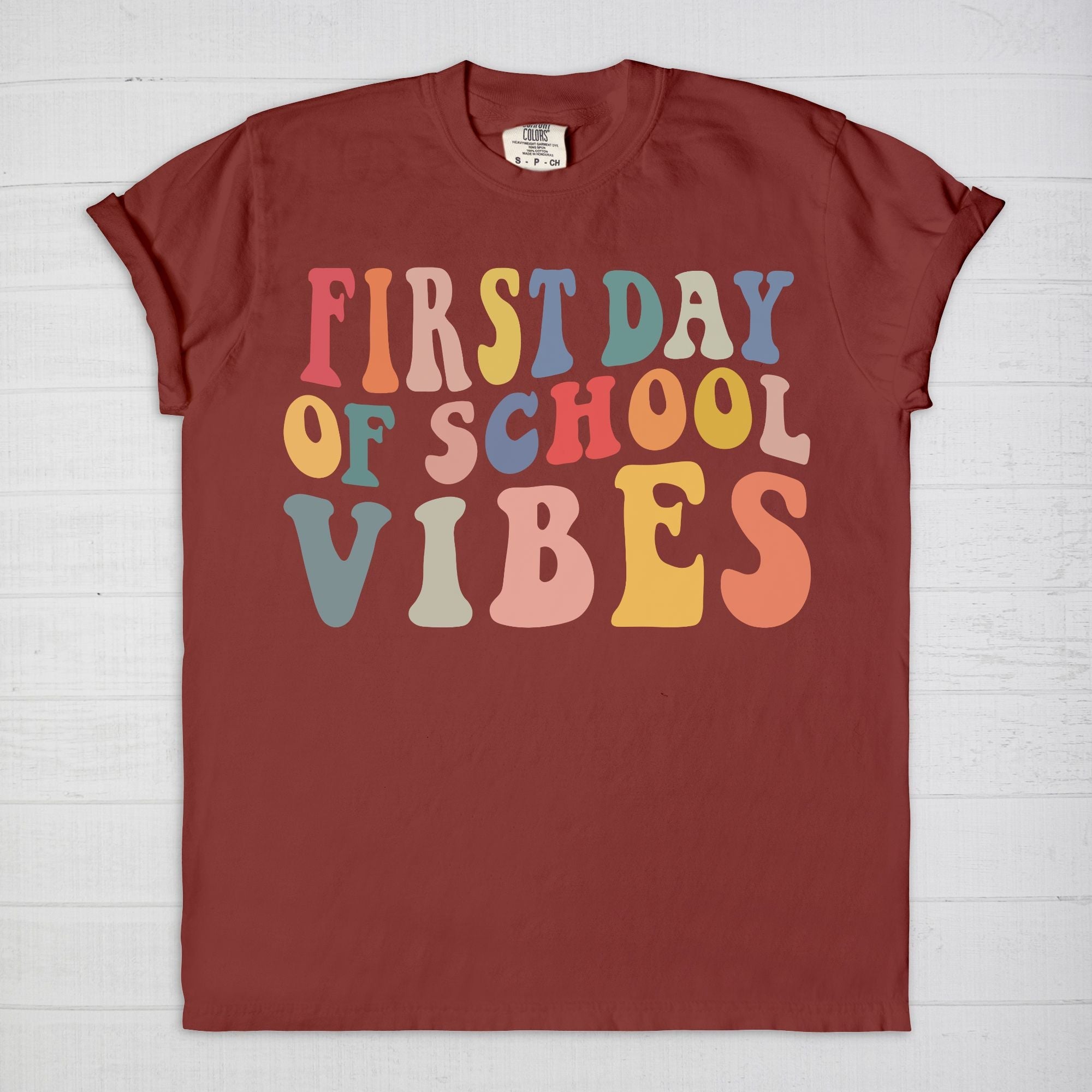 Retro First Day of School Vibes Shirt, Comfort Color Tee, Back to School Giftproduct_type