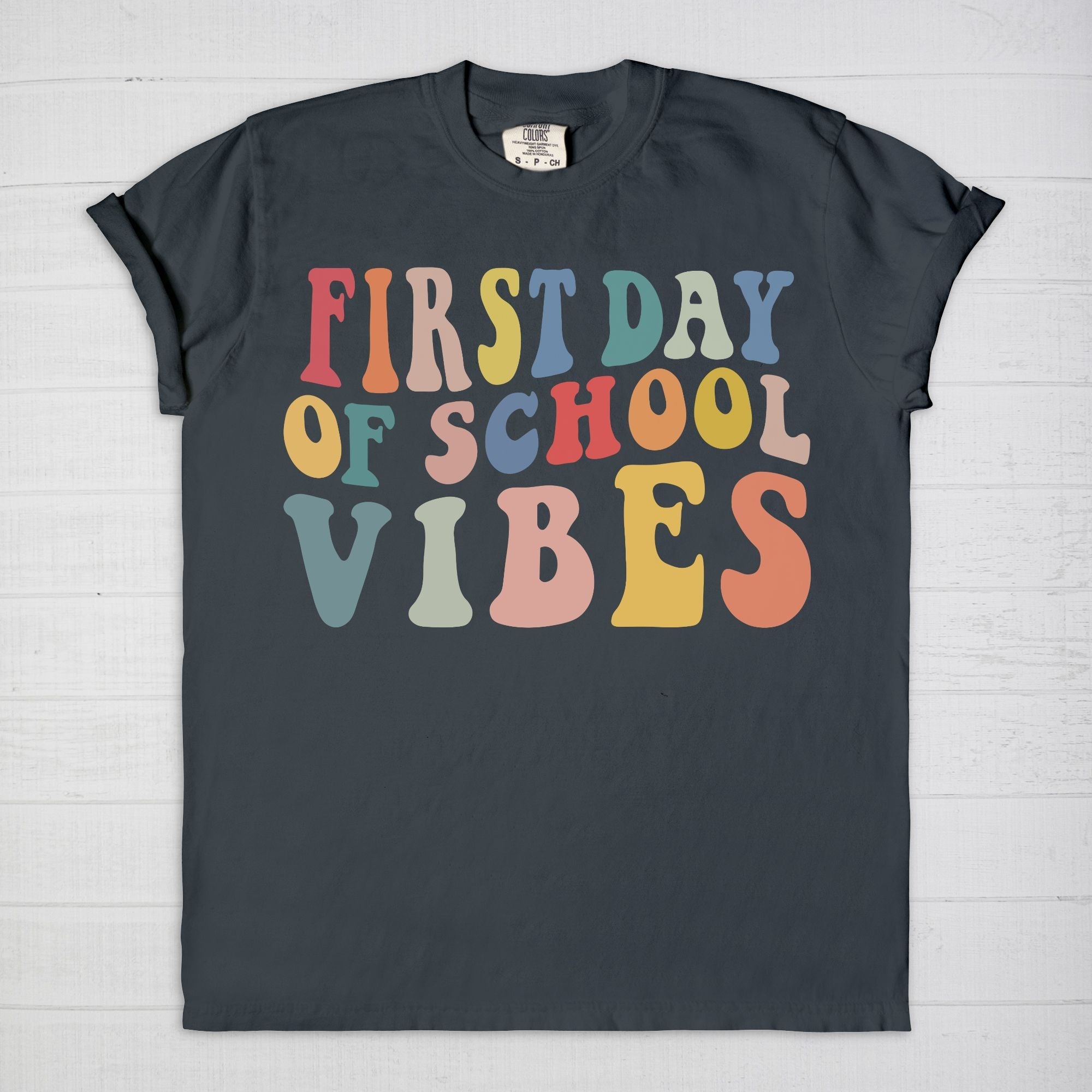 Retro First Day of School Vibes Shirt, Comfort Color Tee, Back to School Giftproduct_type