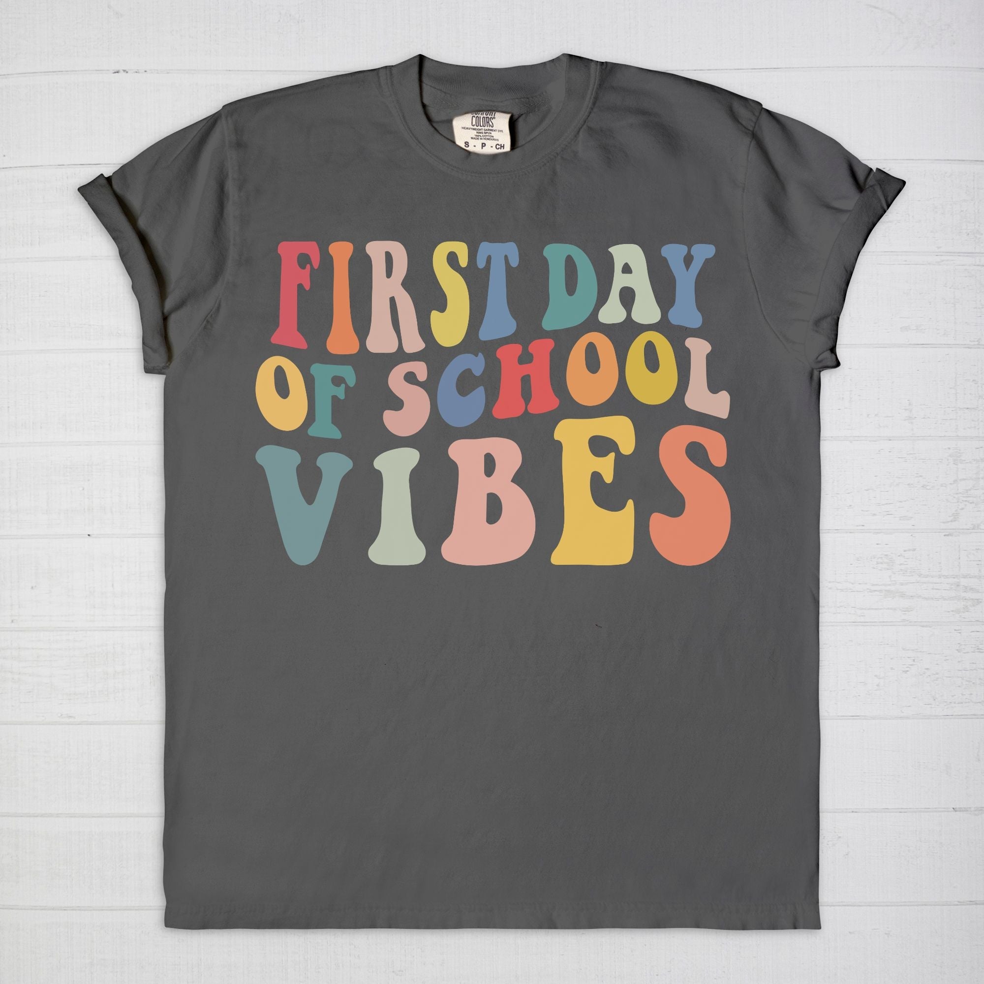 Retro First Day of School Vibes Shirt, Comfort Color Tee, Back to School Giftproduct_type