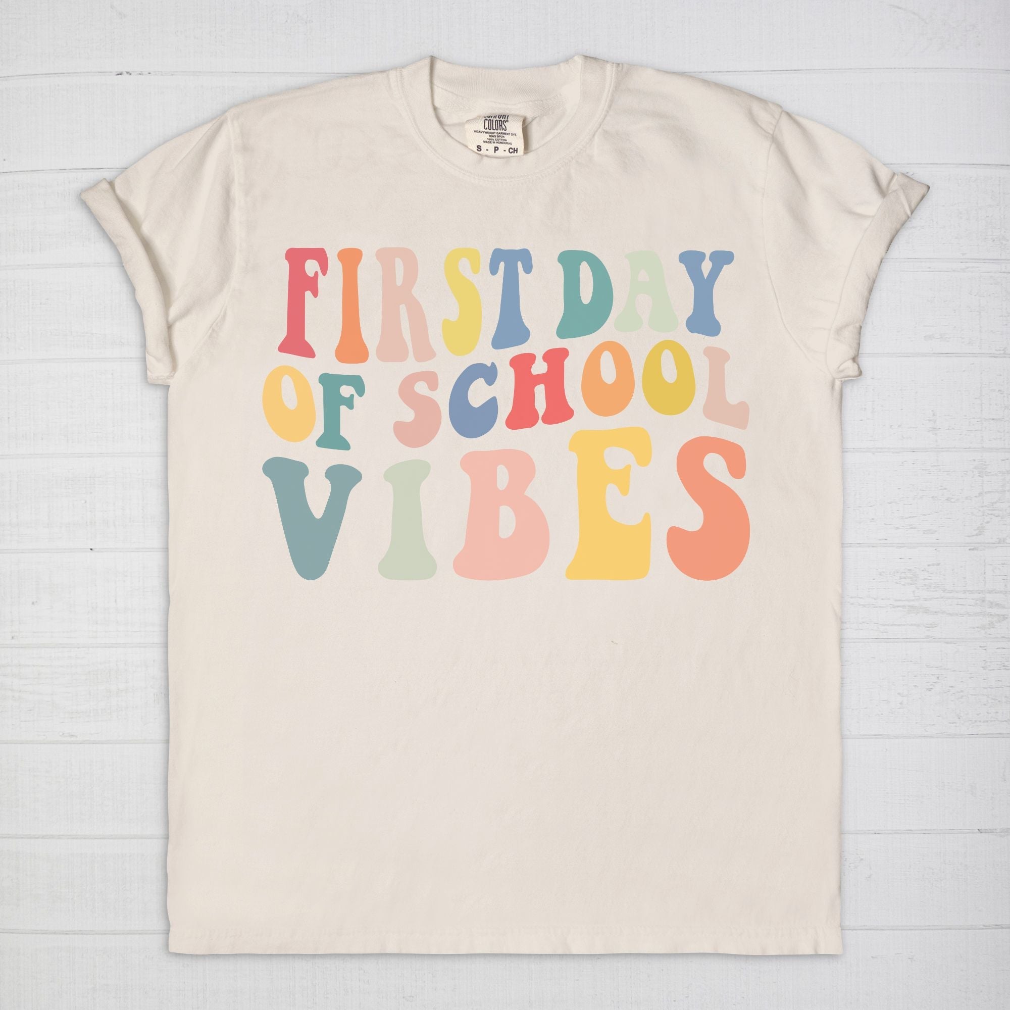 Retro First Day of School Vibes Shirt, Comfort Color Tee, Back to School Giftproduct_type