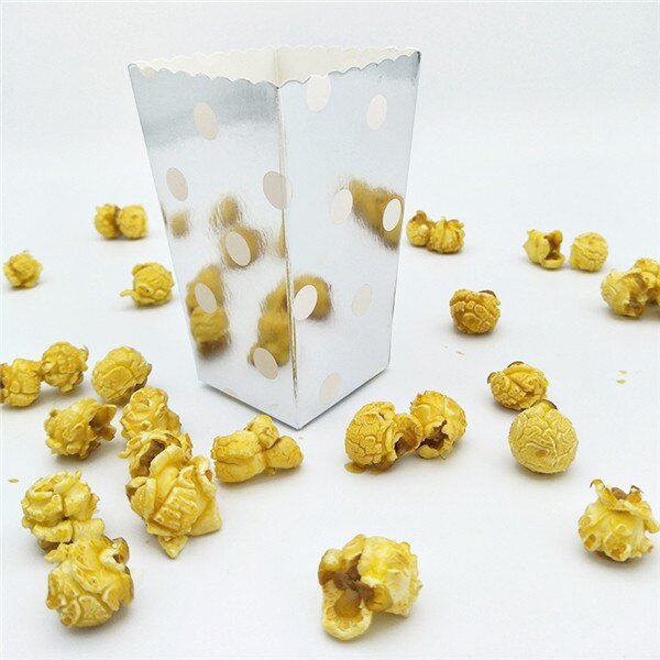 Rose Gold Popcorn Boxes, Gold Popcorn Boxes, Metallic Candy Boxes, 12 Pcs Candy Boxesproduct_type