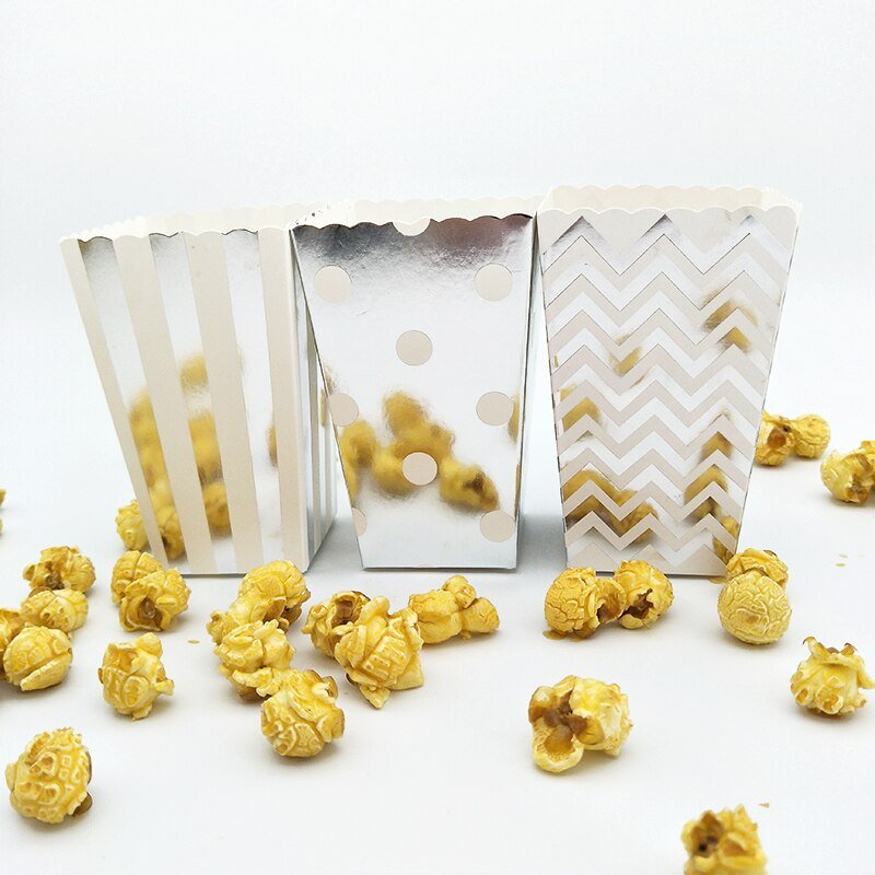 Rose Gold Popcorn Boxes, Gold Popcorn Boxes, Metallic Candy Boxes, 12 Pcs Candy Boxesproduct_type