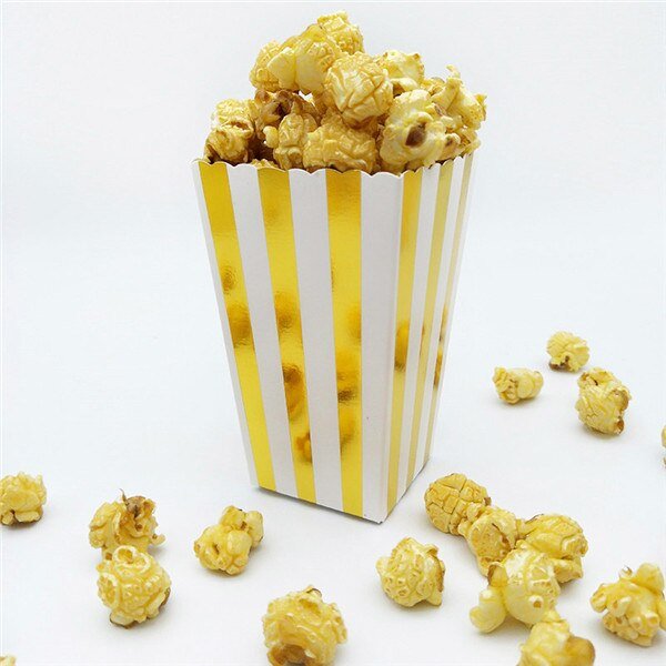 Rose Gold Popcorn Boxes, Gold Popcorn Boxes, Metallic Candy Boxes, 12 Pcs Candy Boxesproduct_type