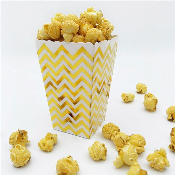 Rose Gold Popcorn Boxes, Gold Popcorn Boxes, Metallic Candy Boxes, 12 Pcs Candy Boxesproduct_type