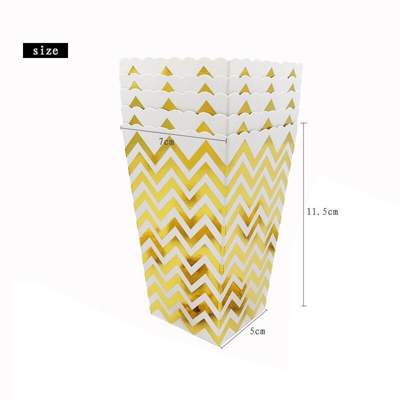 Rose Gold Popcorn Boxes, Gold Popcorn Boxes, Metallic Candy Boxes, 12 Pcs Candy Boxesproduct_type