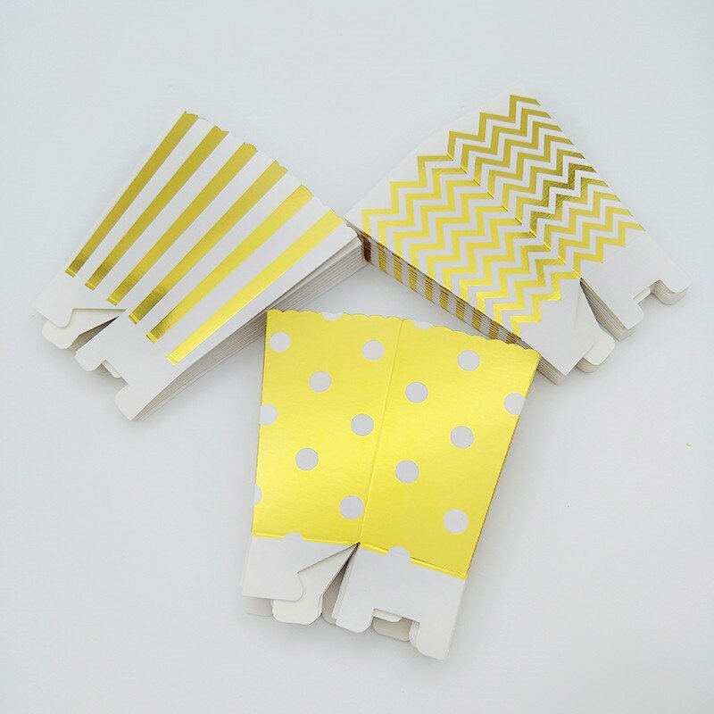 Rose Gold Popcorn Boxes, Gold Popcorn Boxes, Metallic Candy Boxes, 12 Pcs Candy Boxesproduct_type