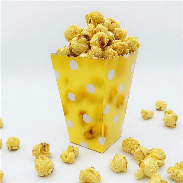 Rose Gold Popcorn Boxes, Gold Popcorn Boxes, Metallic Candy Boxes, 12 Pcs Candy Boxesproduct_type