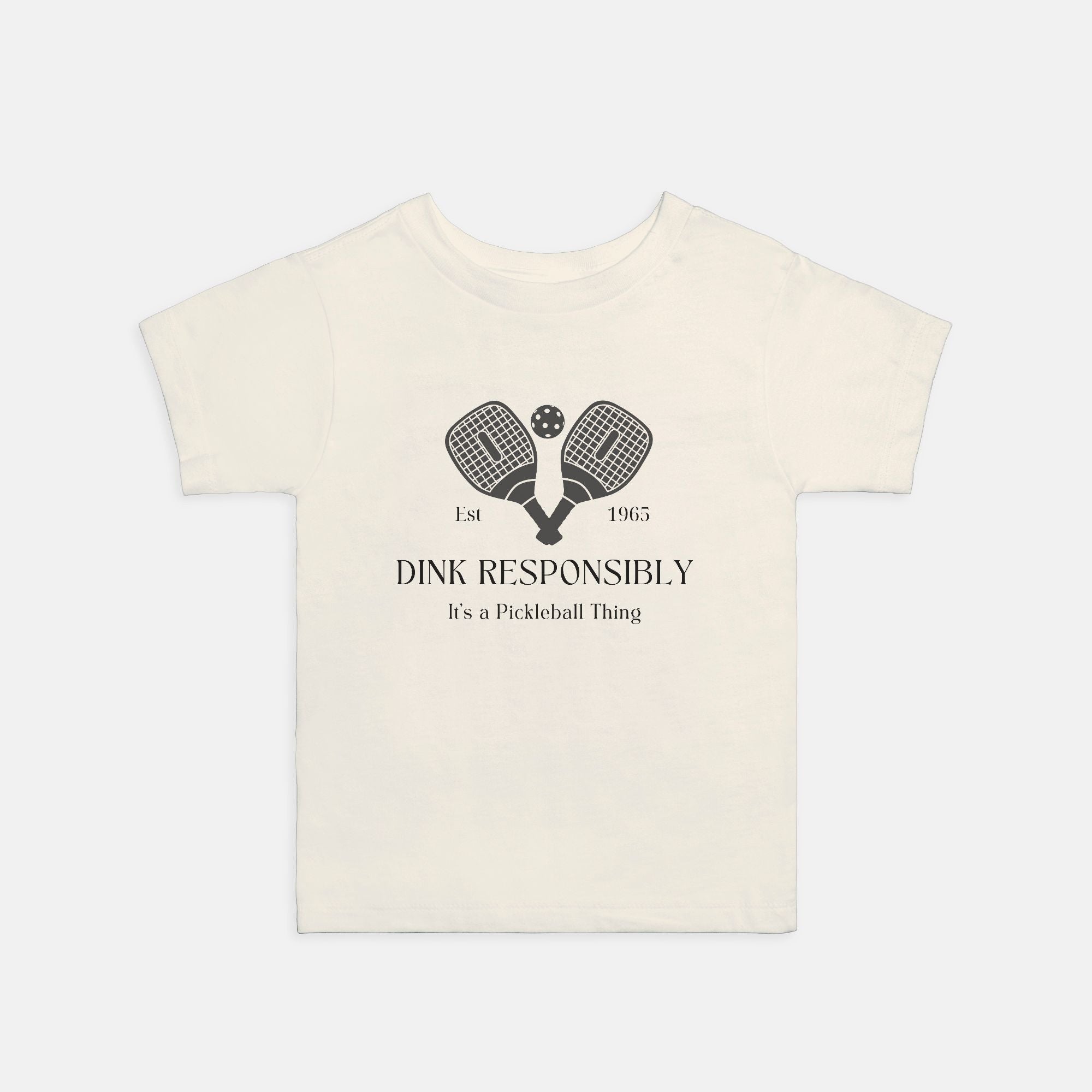 Toddler Pickleball Tee, "Dink Responsibly" Funny Pickleball Tee for Kidsproduct_type