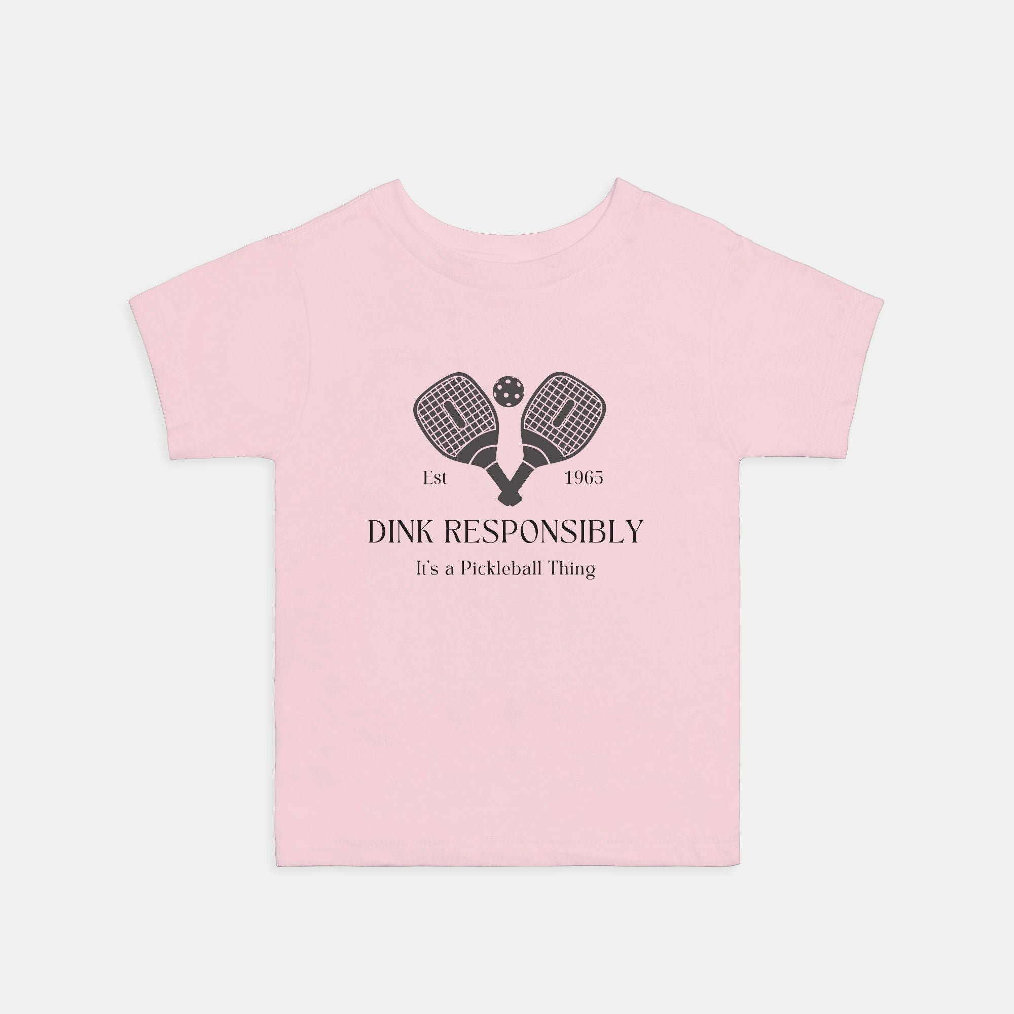 Toddler Pickleball Tee, "Dink Responsibly" Funny Pickleball Tee for Kidsproduct_type