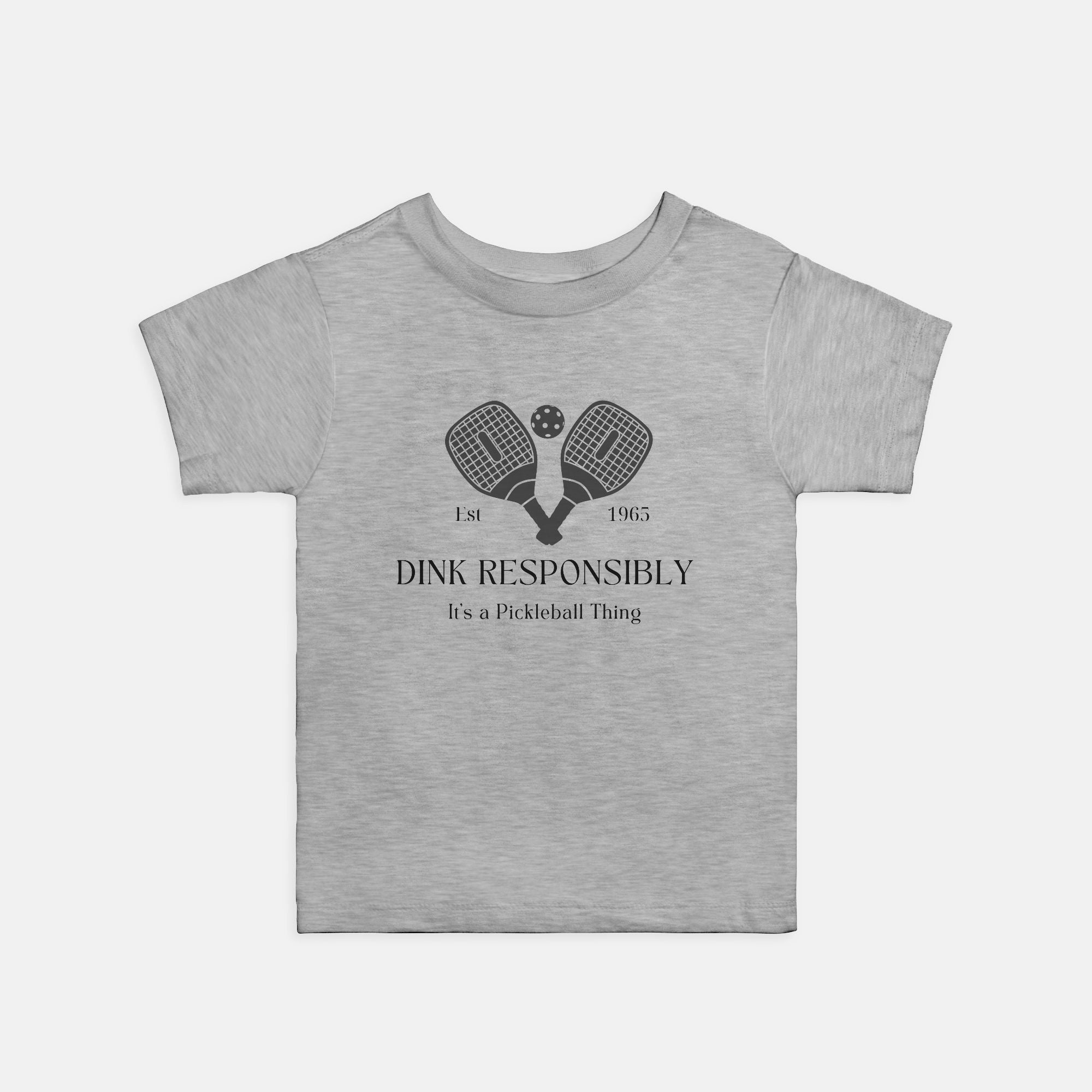 Toddler Pickleball Tee, "Dink Responsibly" Funny Pickleball Tee for Kidsproduct_type