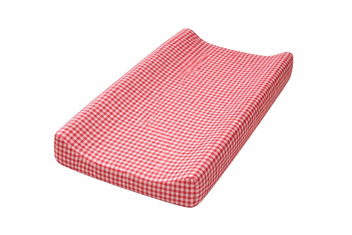Red Gingaham Changing Pad Cover