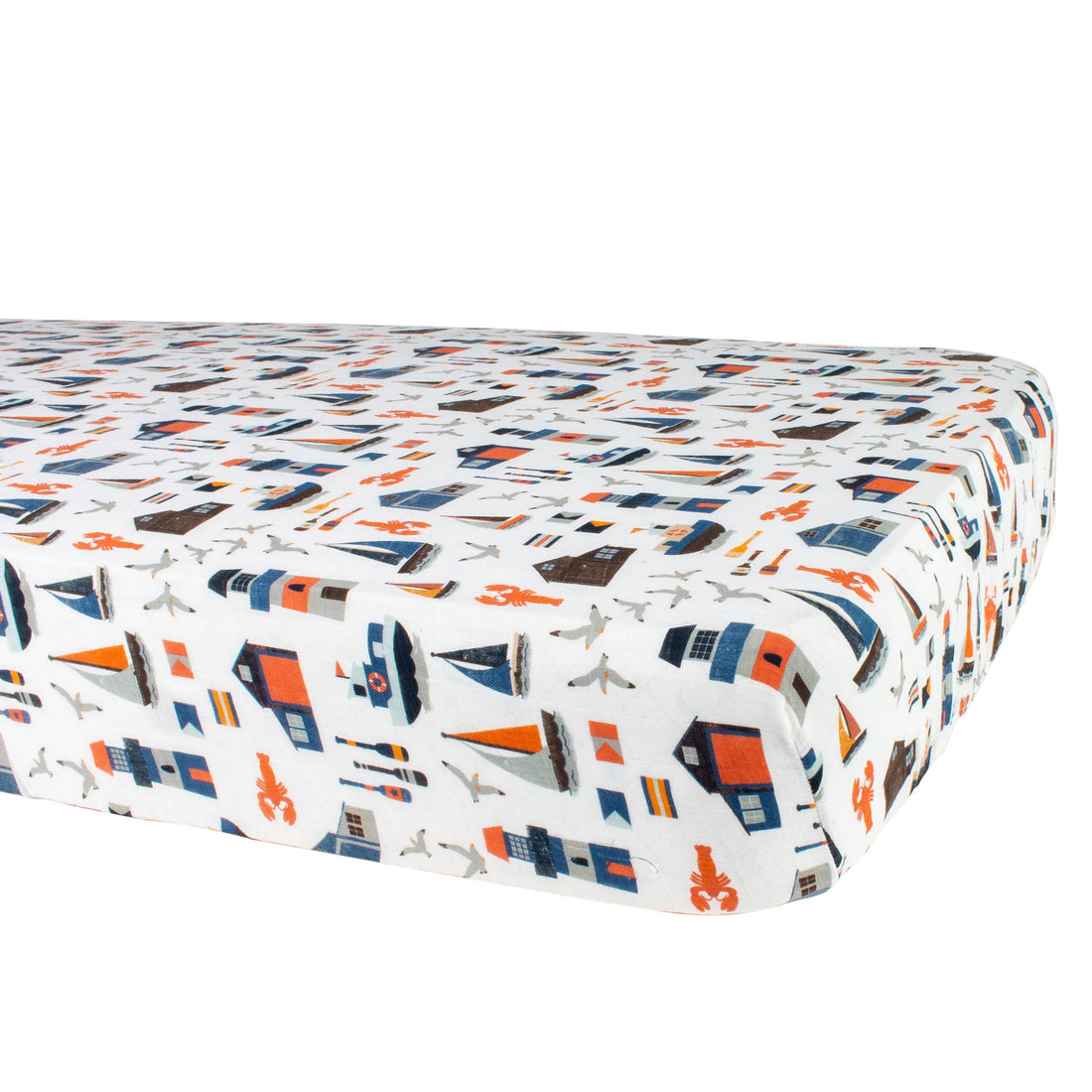 Nautical Oh-So-Soft Muslin Crib Sheet