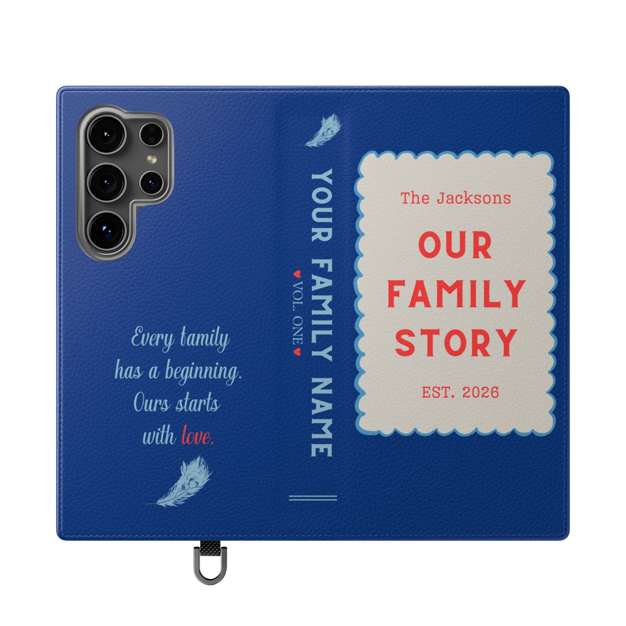 Custom "Our Family Story" Book Phone Case