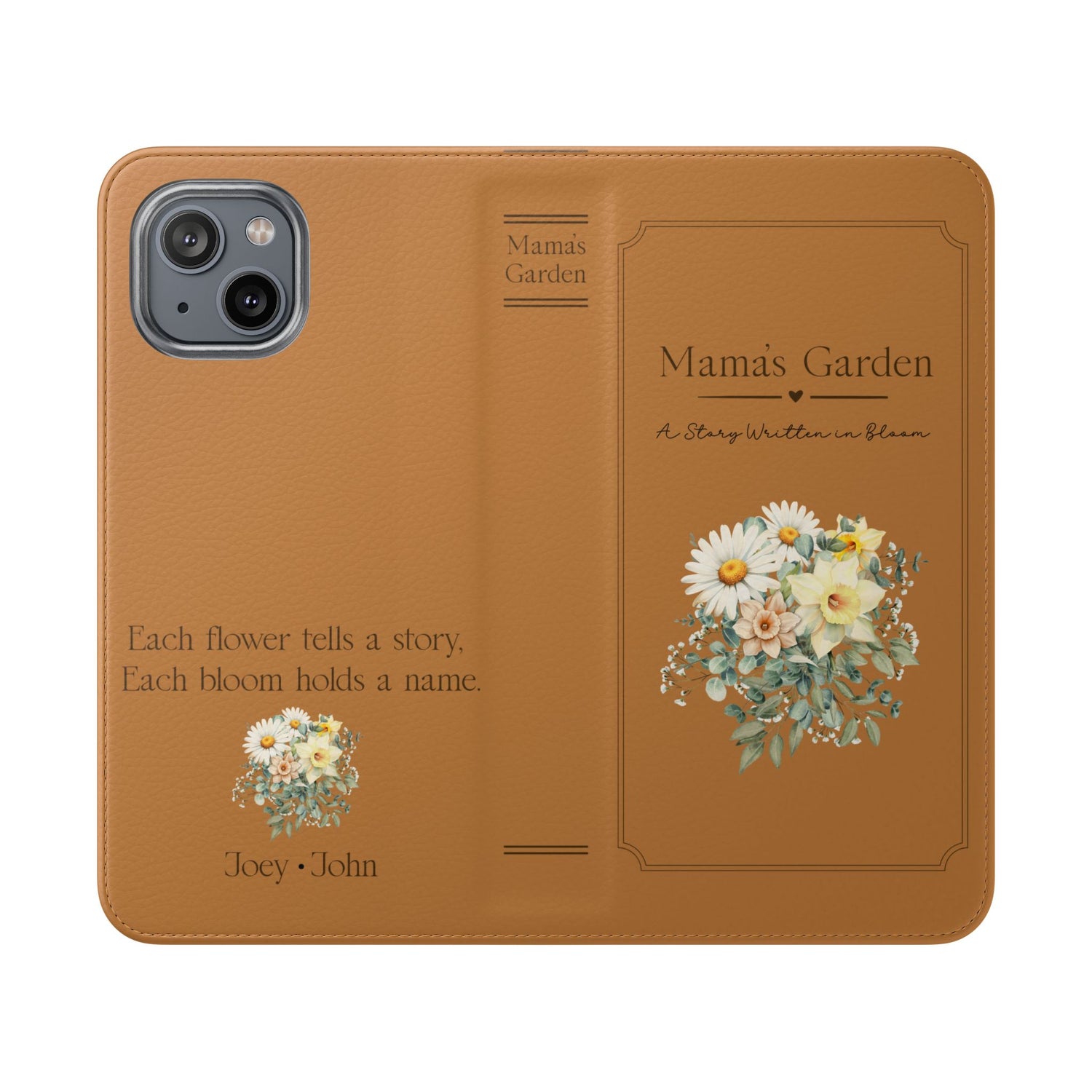 Custom "Mamas Garden" Birth Flower Book Phone Case