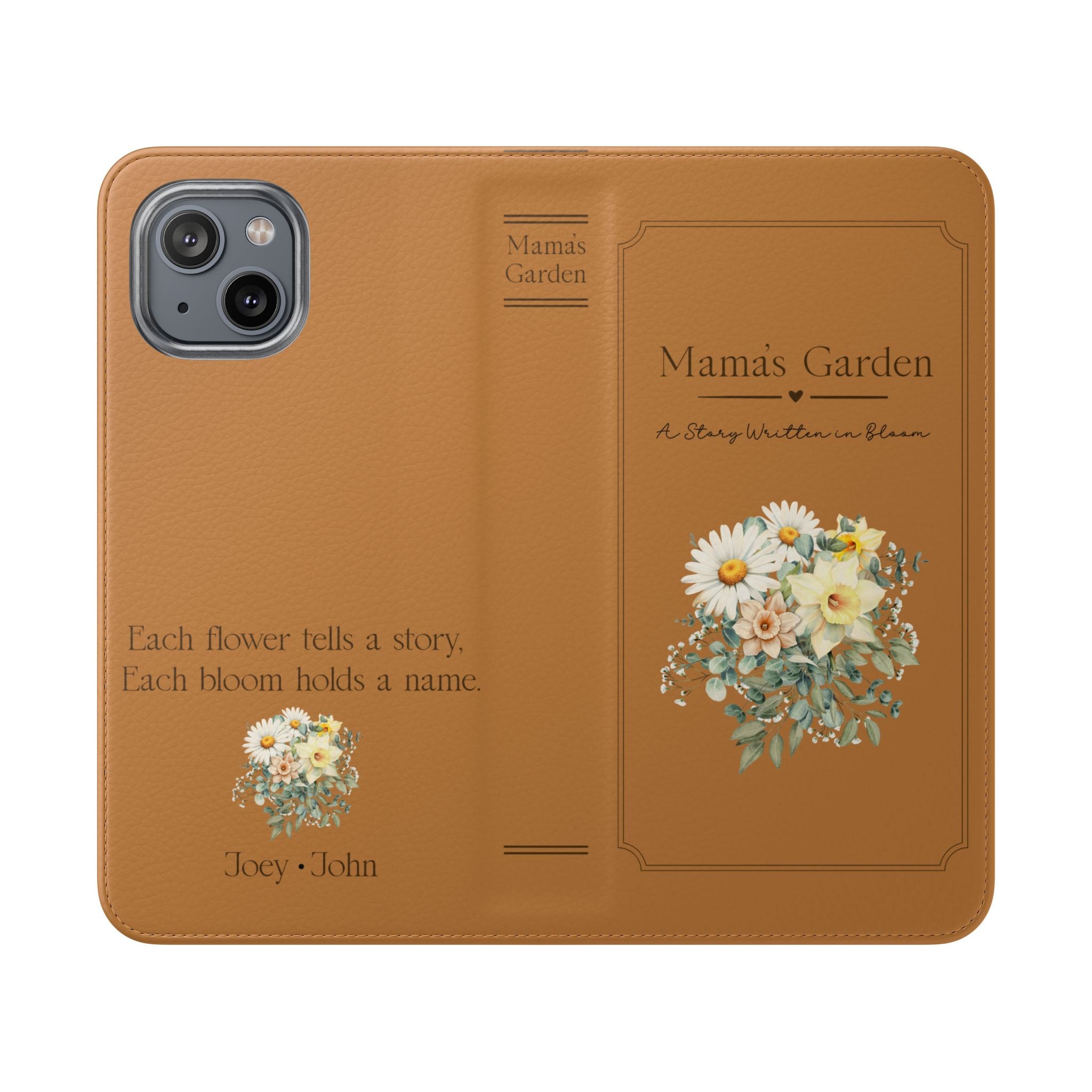 Custom "Mamas Garden" Birth Flower Book Phone Case