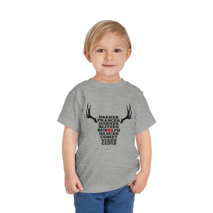 Toddler Christmas Shirt - Names of the Reindeers Christmas Shirt - Holiday Natural Infant, Toddler &amp; Youth Tee - Gathering Littles