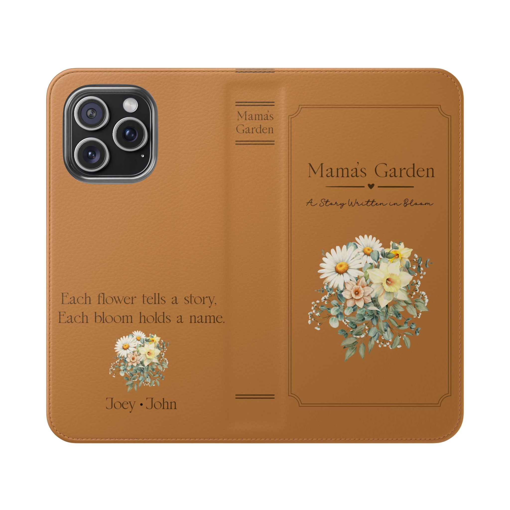 Custom "Mamas Garden" Birth Flower Book Phone Case