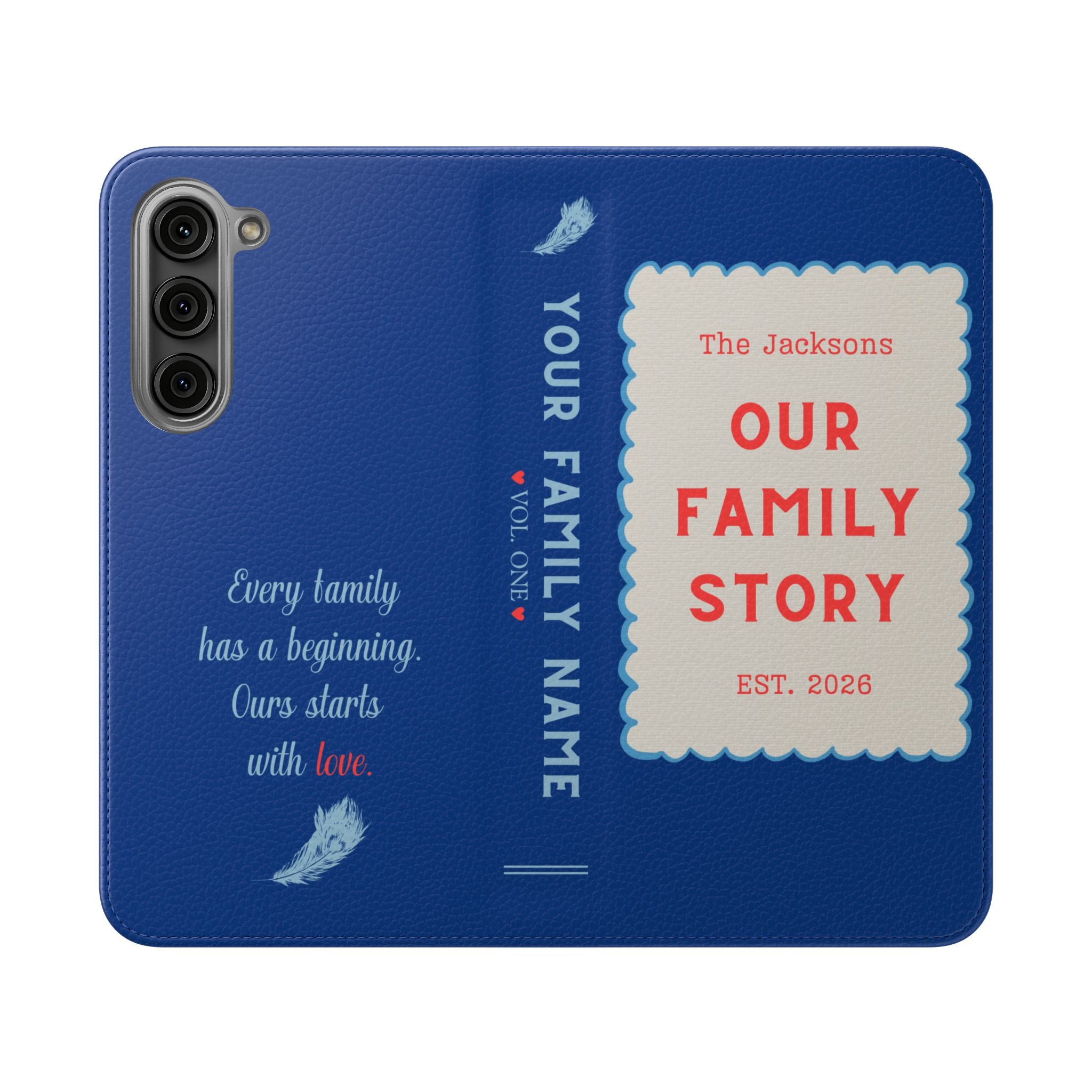 Custom "Our Family Story" Book Phone Case