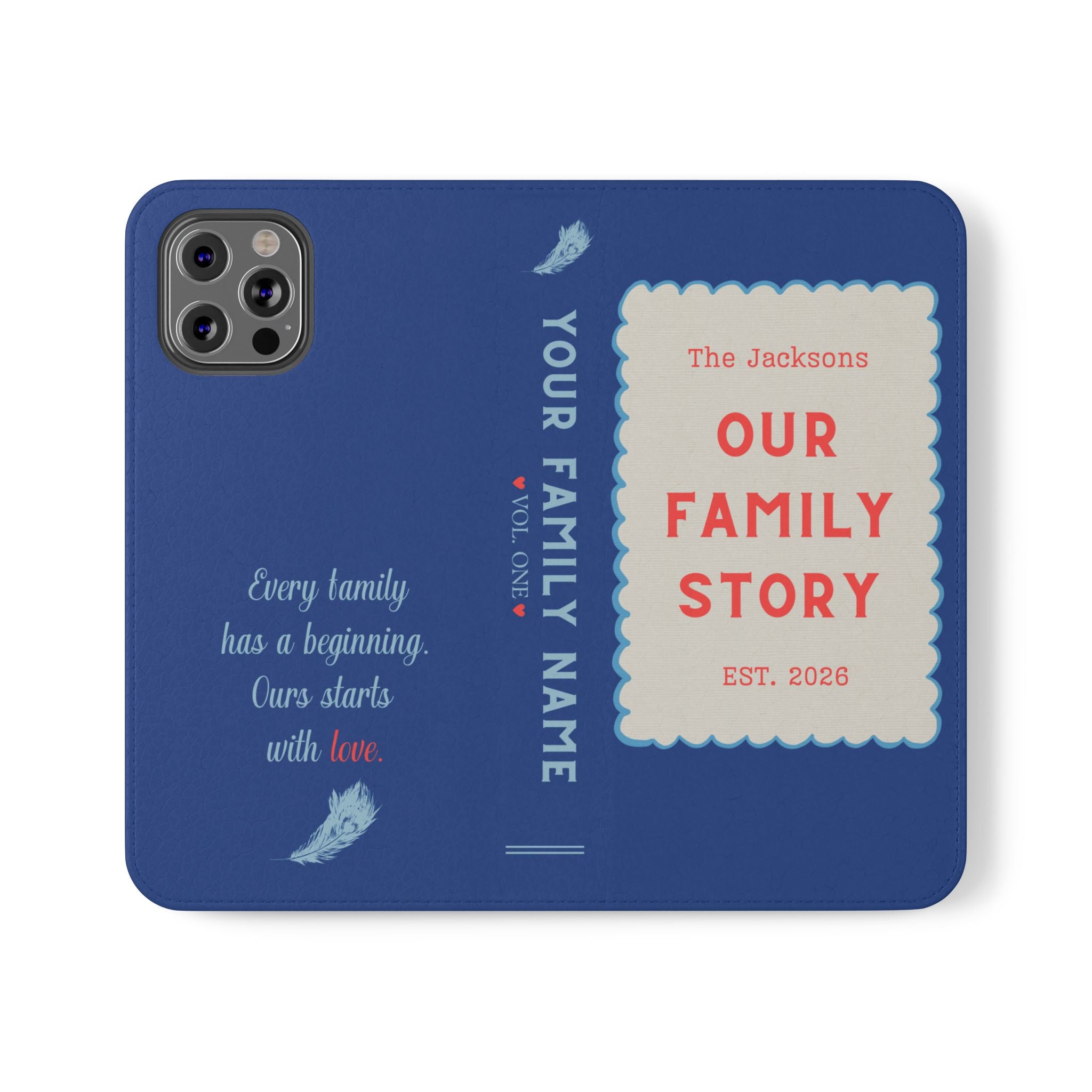 Custom "Our Family Story" Book Phone Case