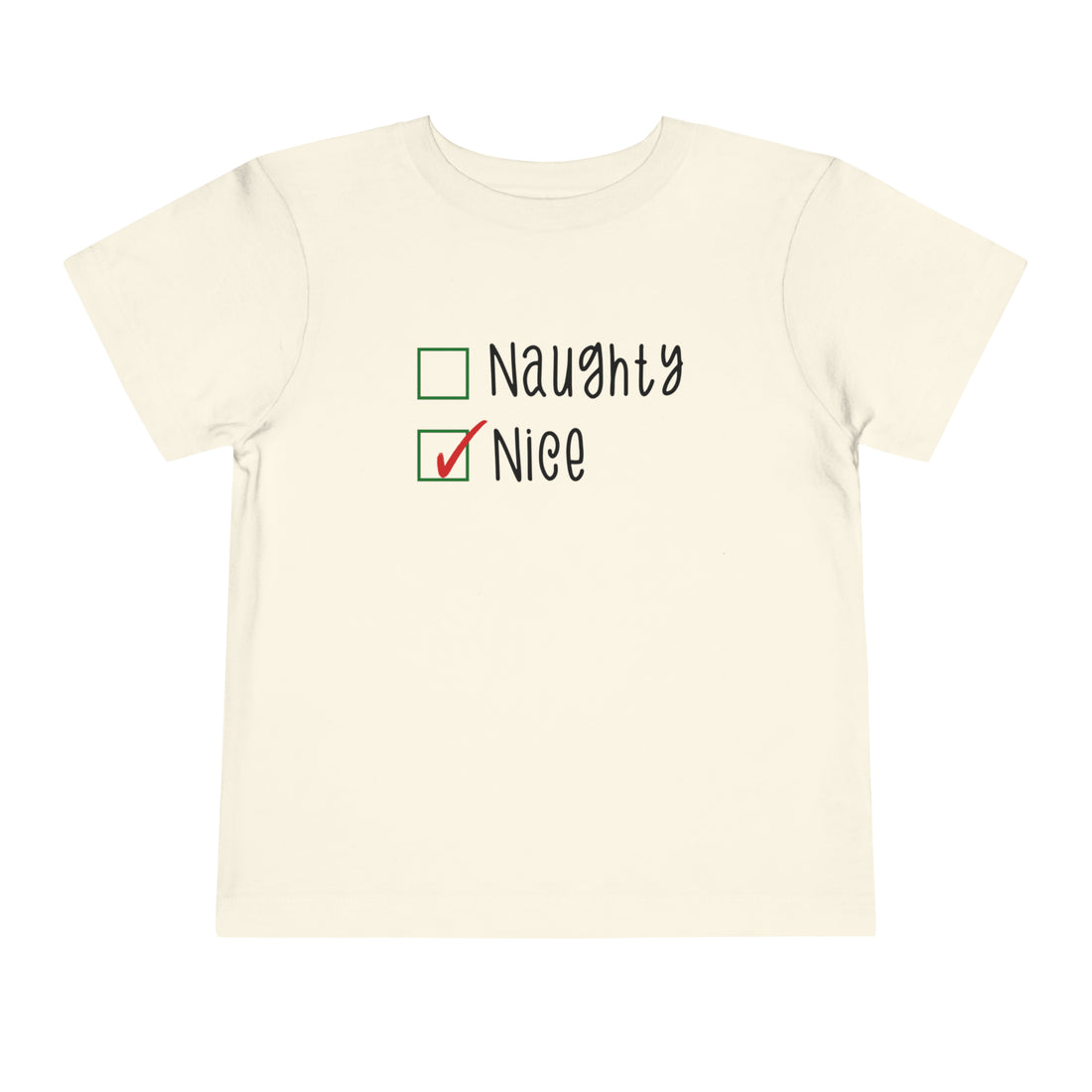 Naughty or Nice List Natural Toddler Shirt, Cute Santa&