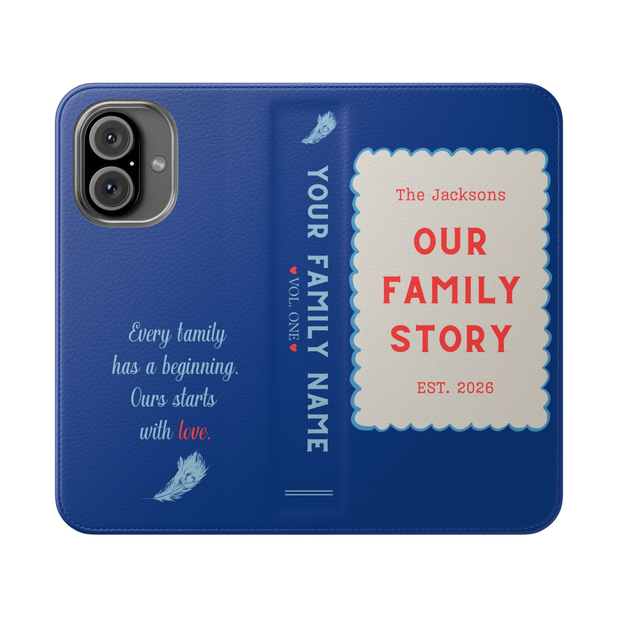 Custom "Our Family Story" Book Phone Case