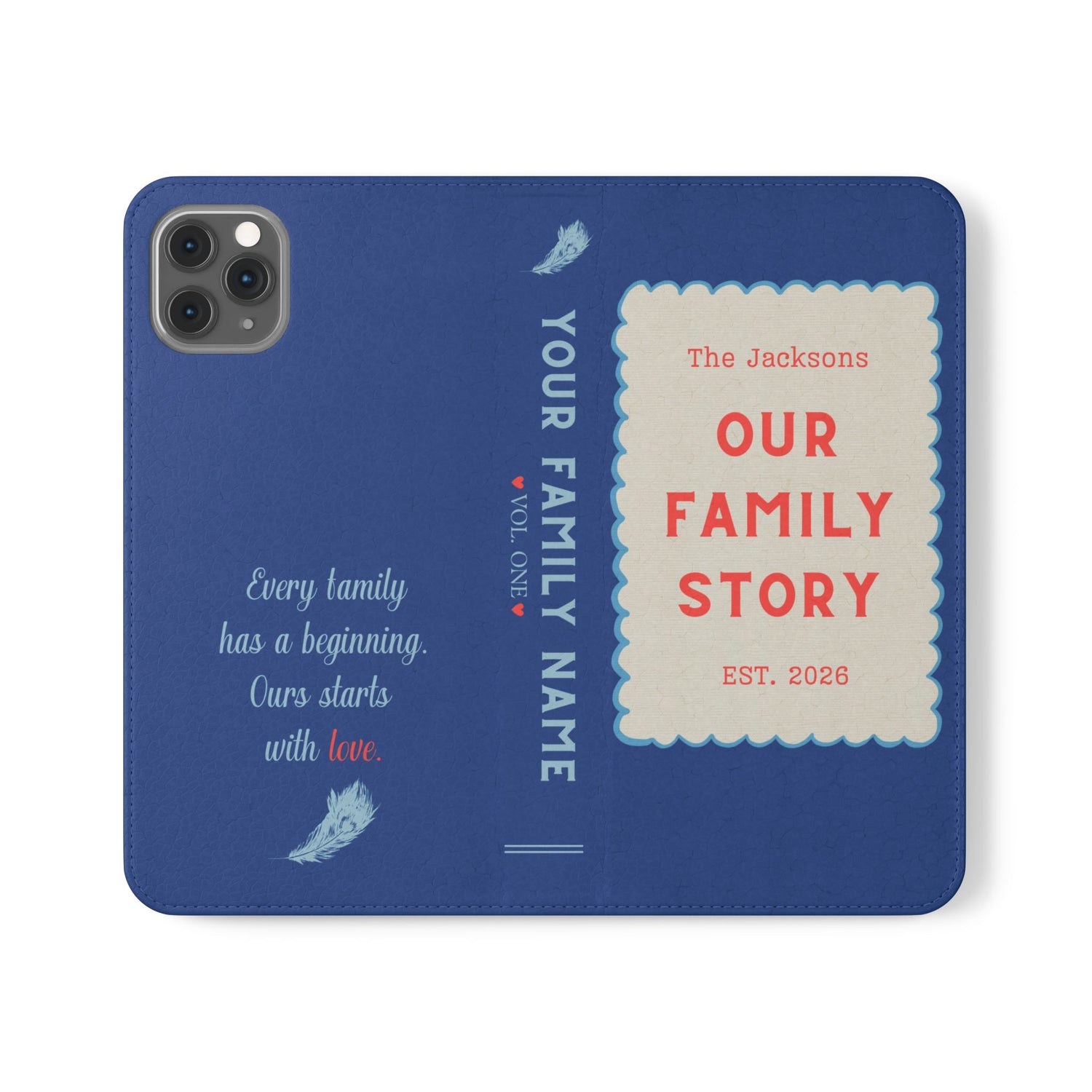 Custom "Our Family Story" Book Phone Case