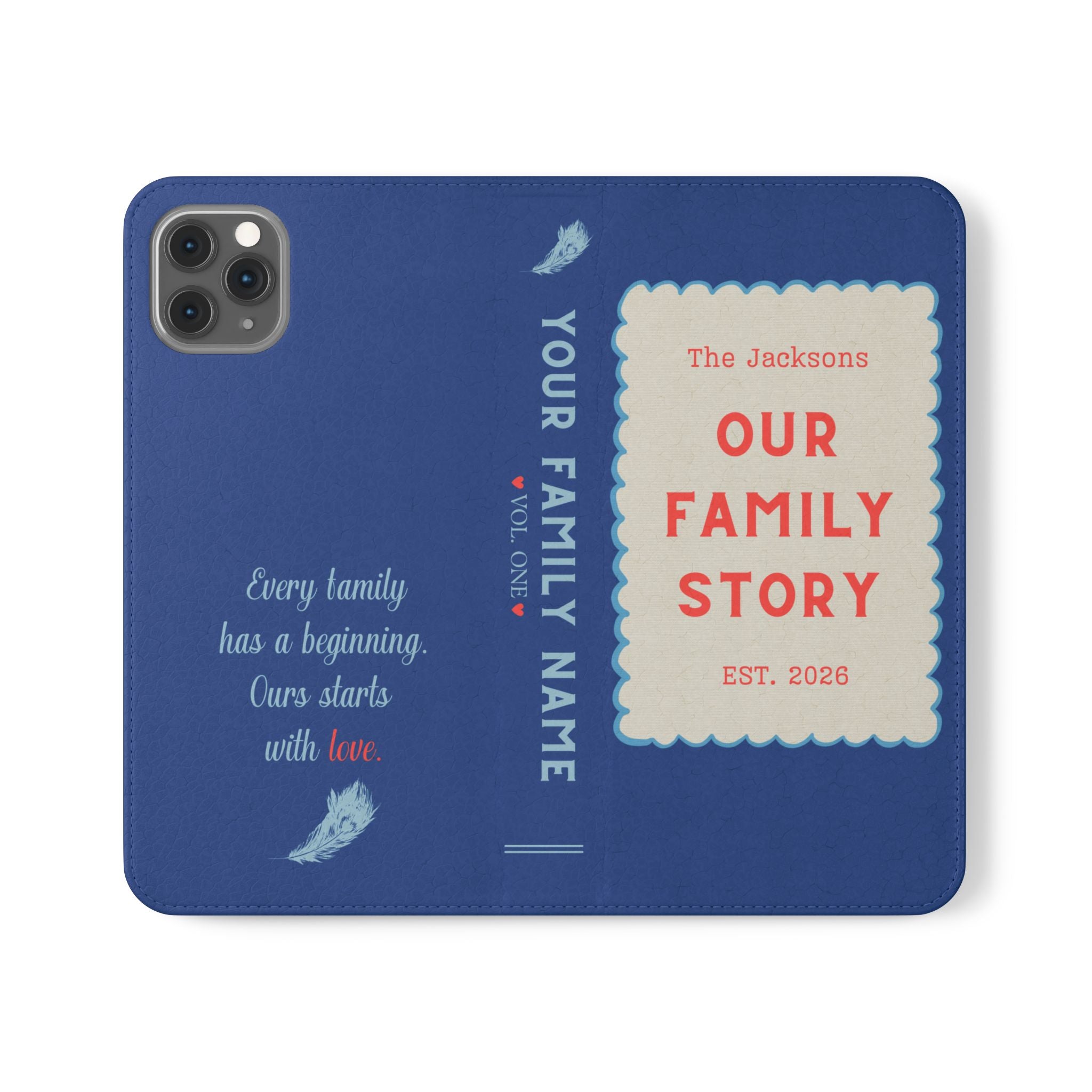 Custom "Our Family Story" Book Phone Case