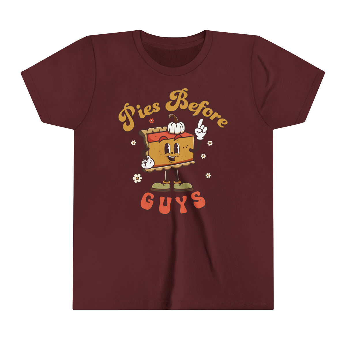 Retro Thanksgiving Tee "Pies Before Guys" Shirt, Funny Thanksgiving Shirt for Kids - Gathering Littles