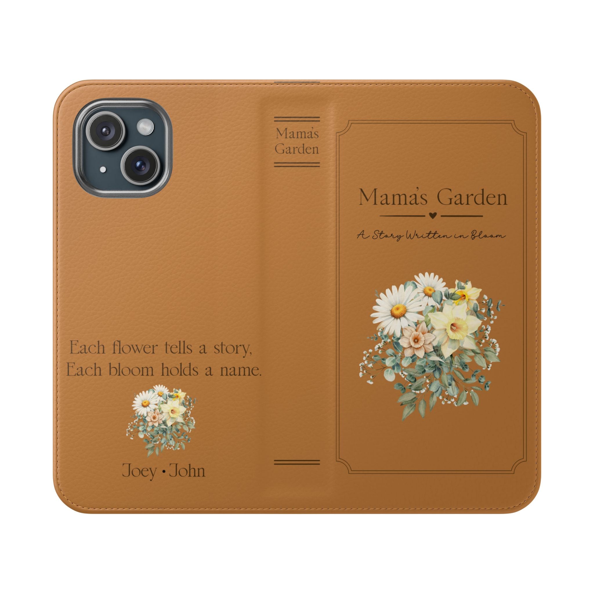 Custom "Mamas Garden" Birth Flower Book Phone Case
