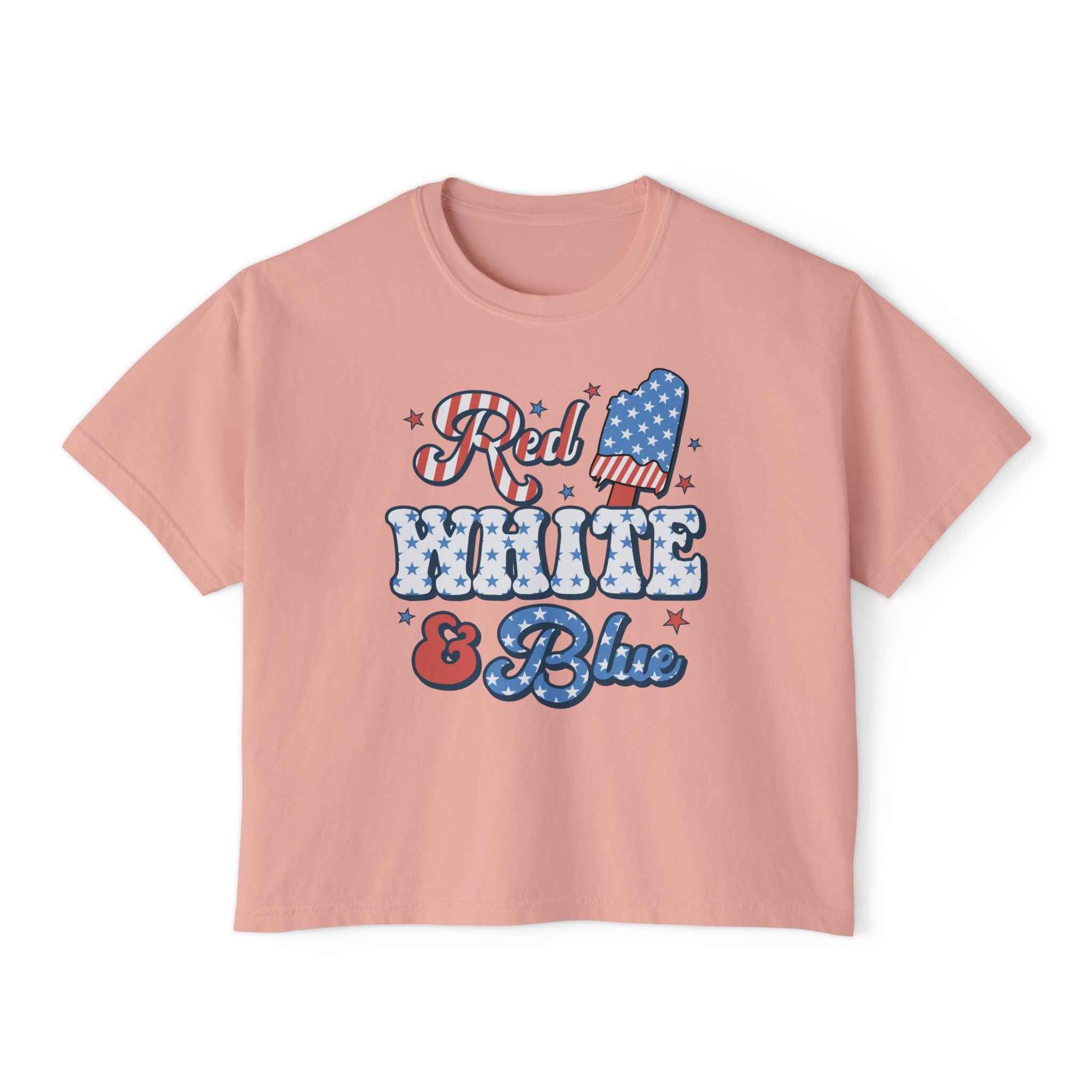 Red White and Blue Boxy Tee