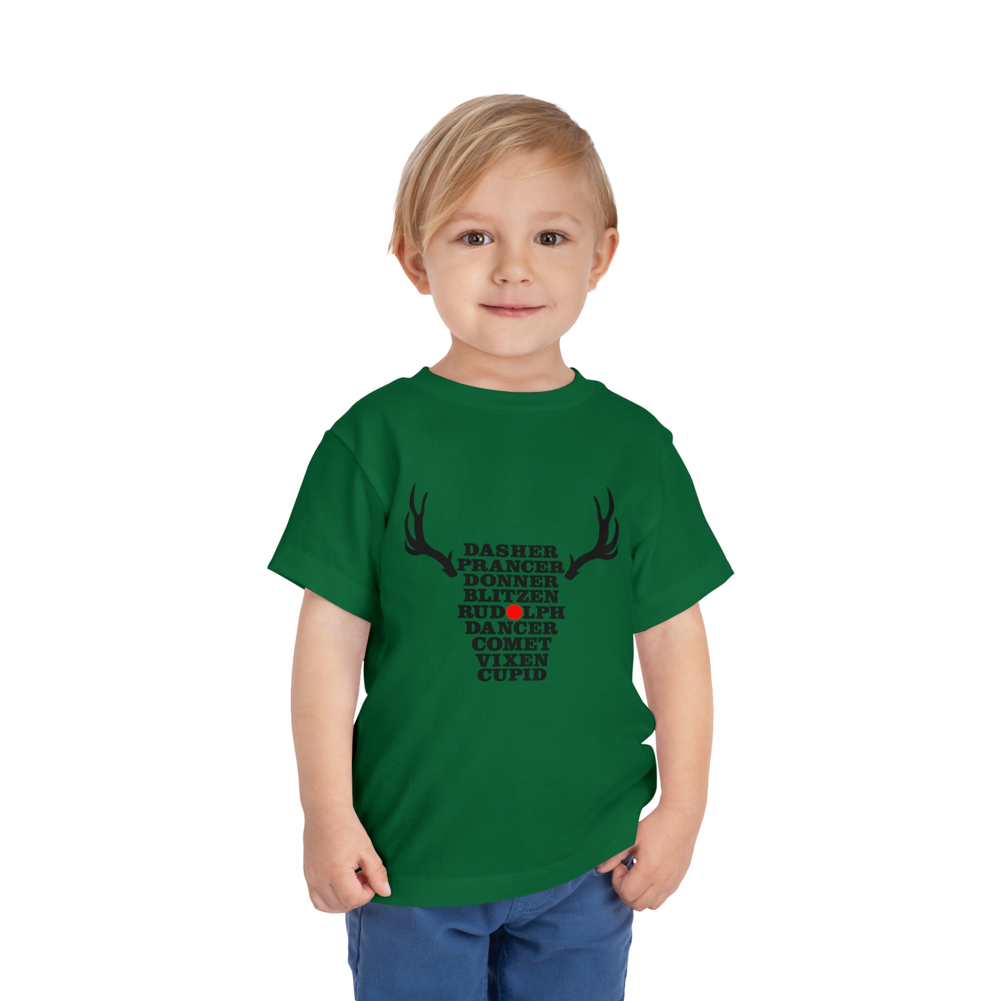 Toddler Christmas Shirt - Names of the Reindeers Christmas Shirt - Holiday Natural Infant, Toddler &amp; Youth Tee - Gathering Littles