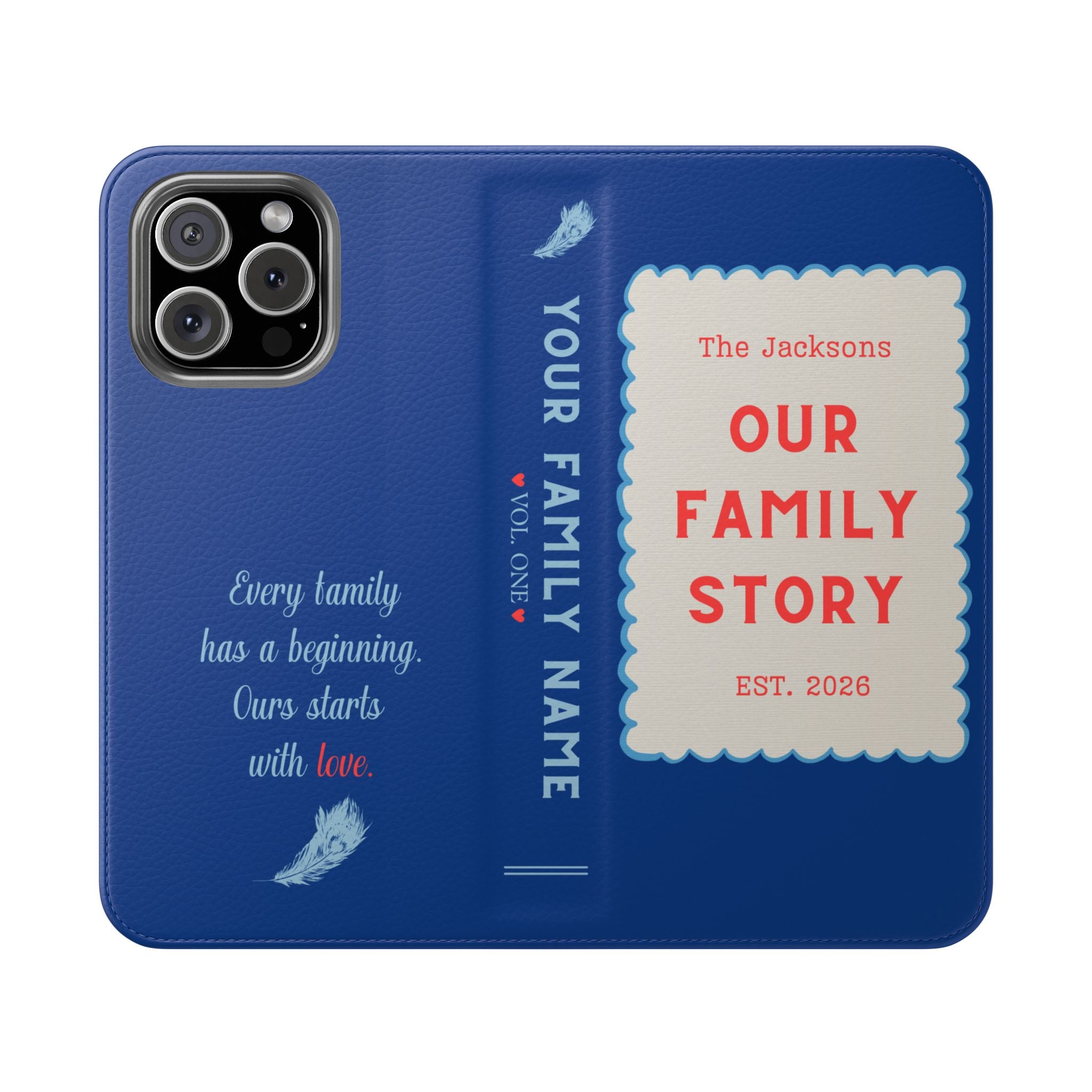 Custom "Our Family Story" Book Phone Case