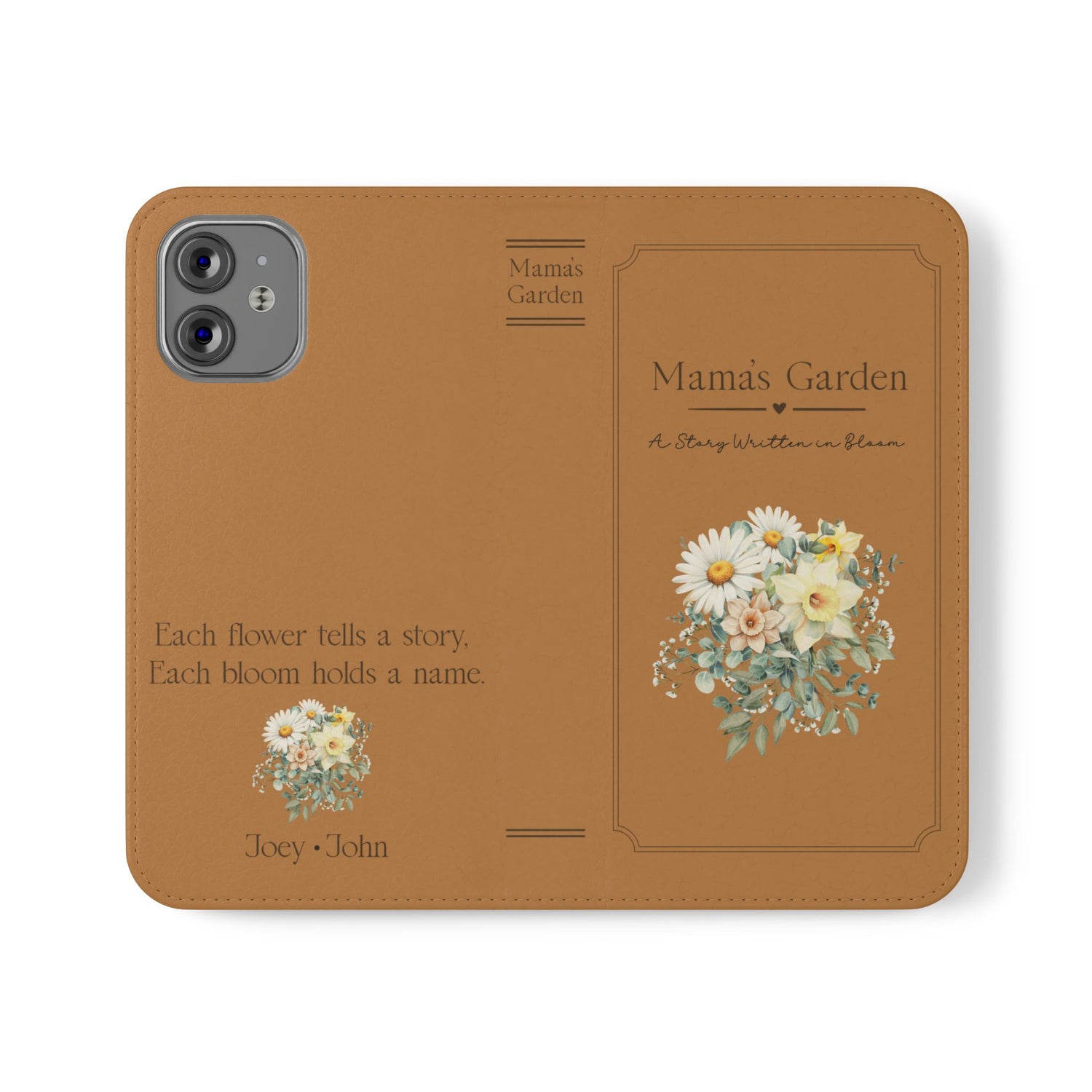 Custom "Mamas Garden" Birth Flower Book Phone Case