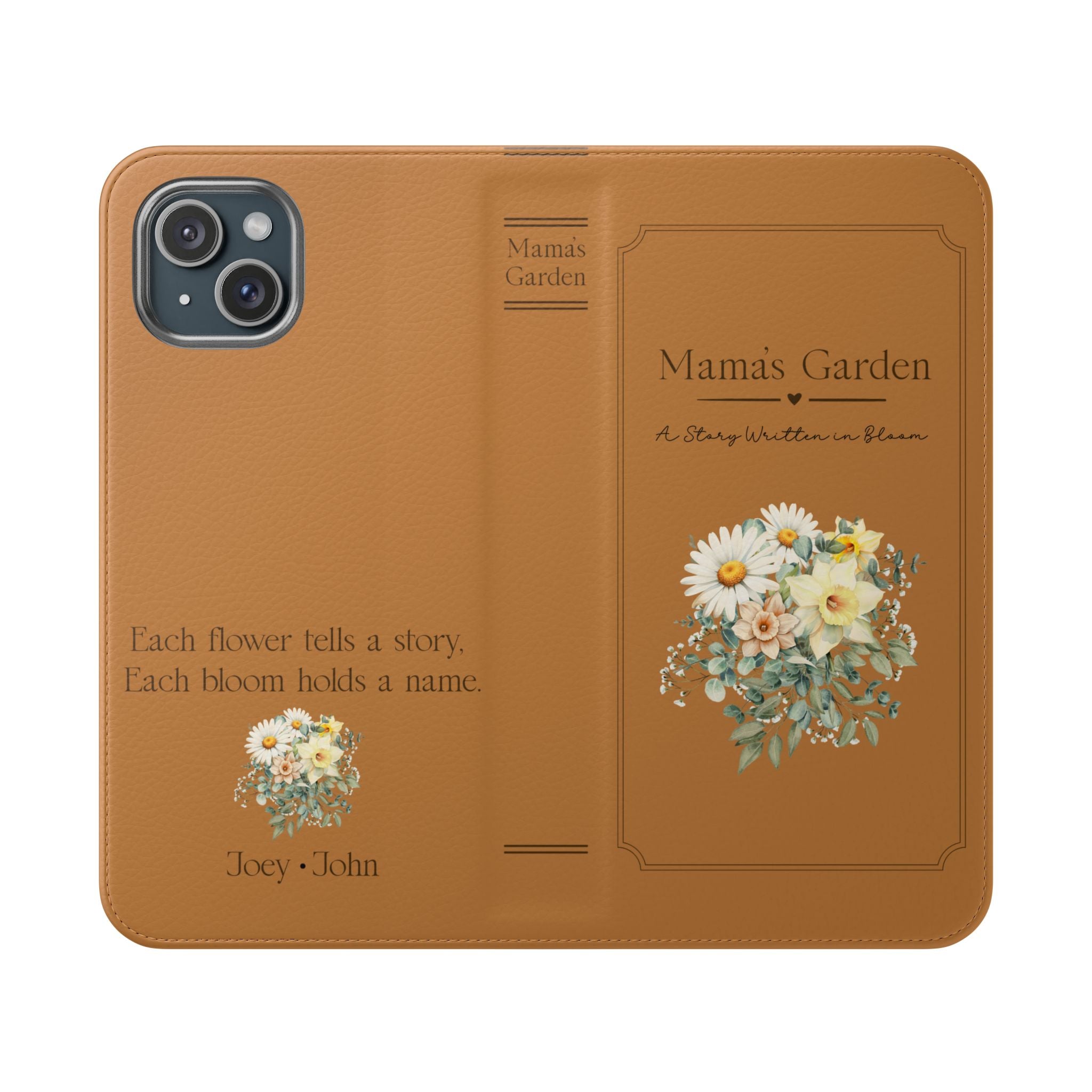 Custom "Mamas Garden" Birth Flower Book Phone Case