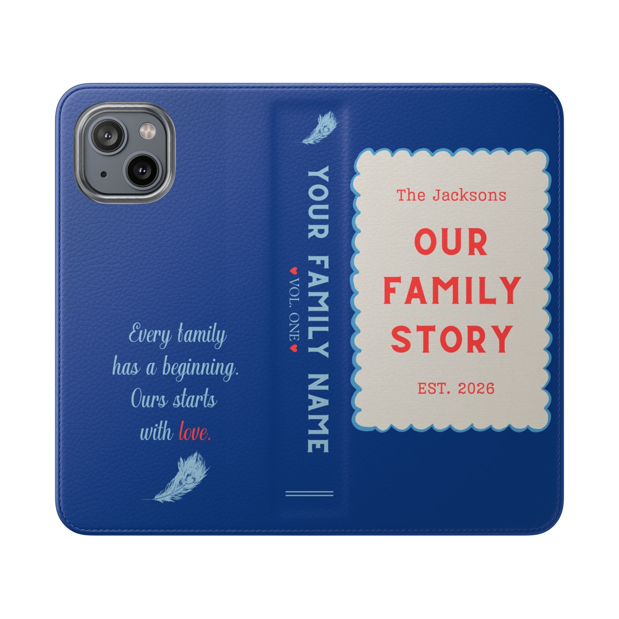 Custom "Our Family Story" Book Phone Case