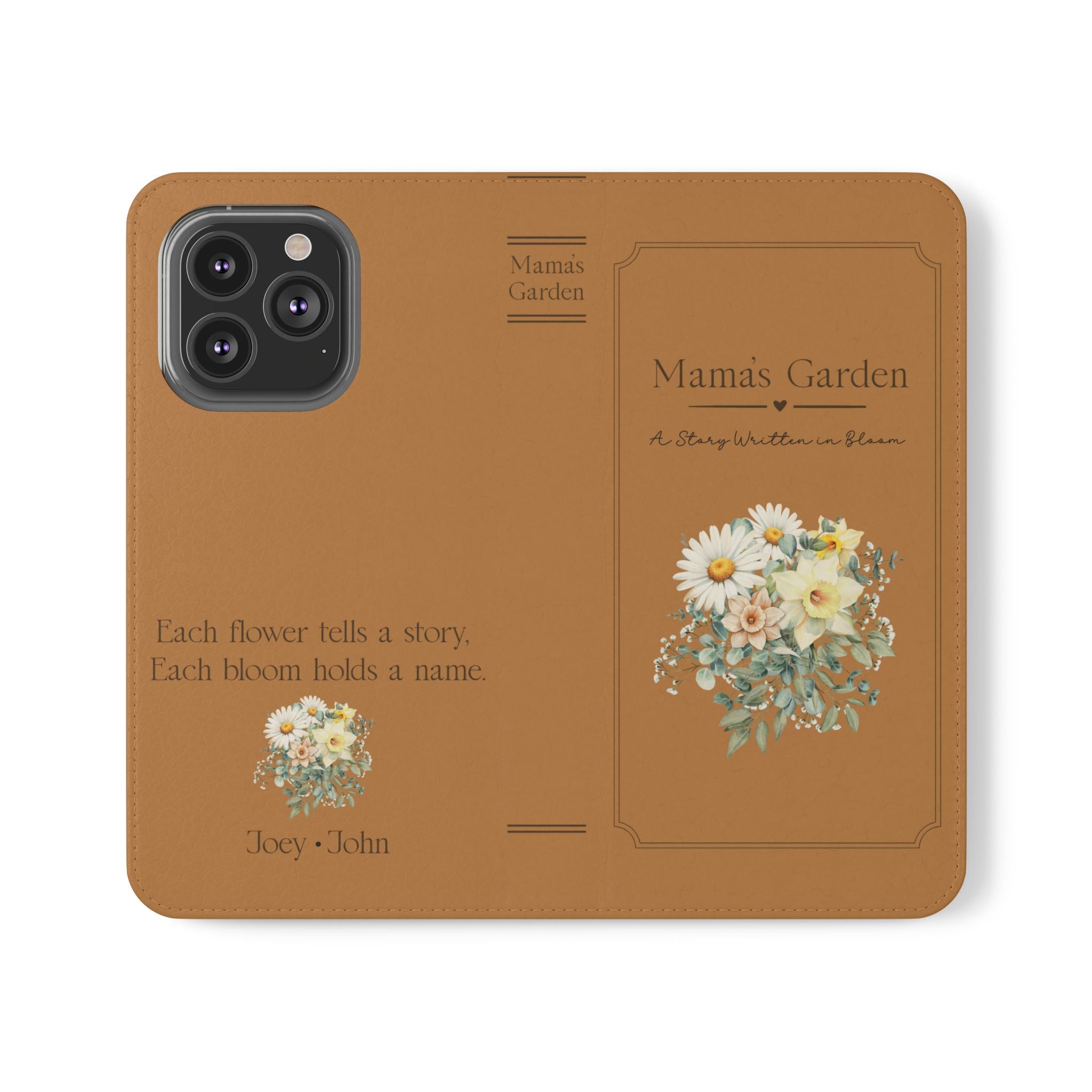 Custom "Mamas Garden" Birth Flower Book Phone Case