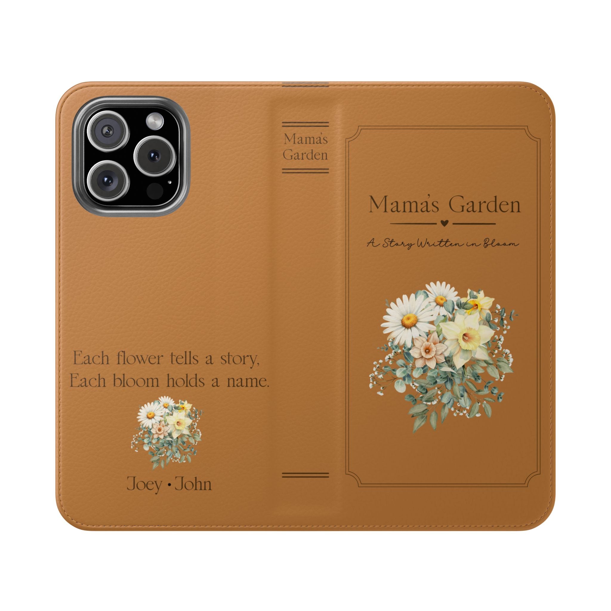 Custom "Mamas Garden" Birth Flower Book Phone Case