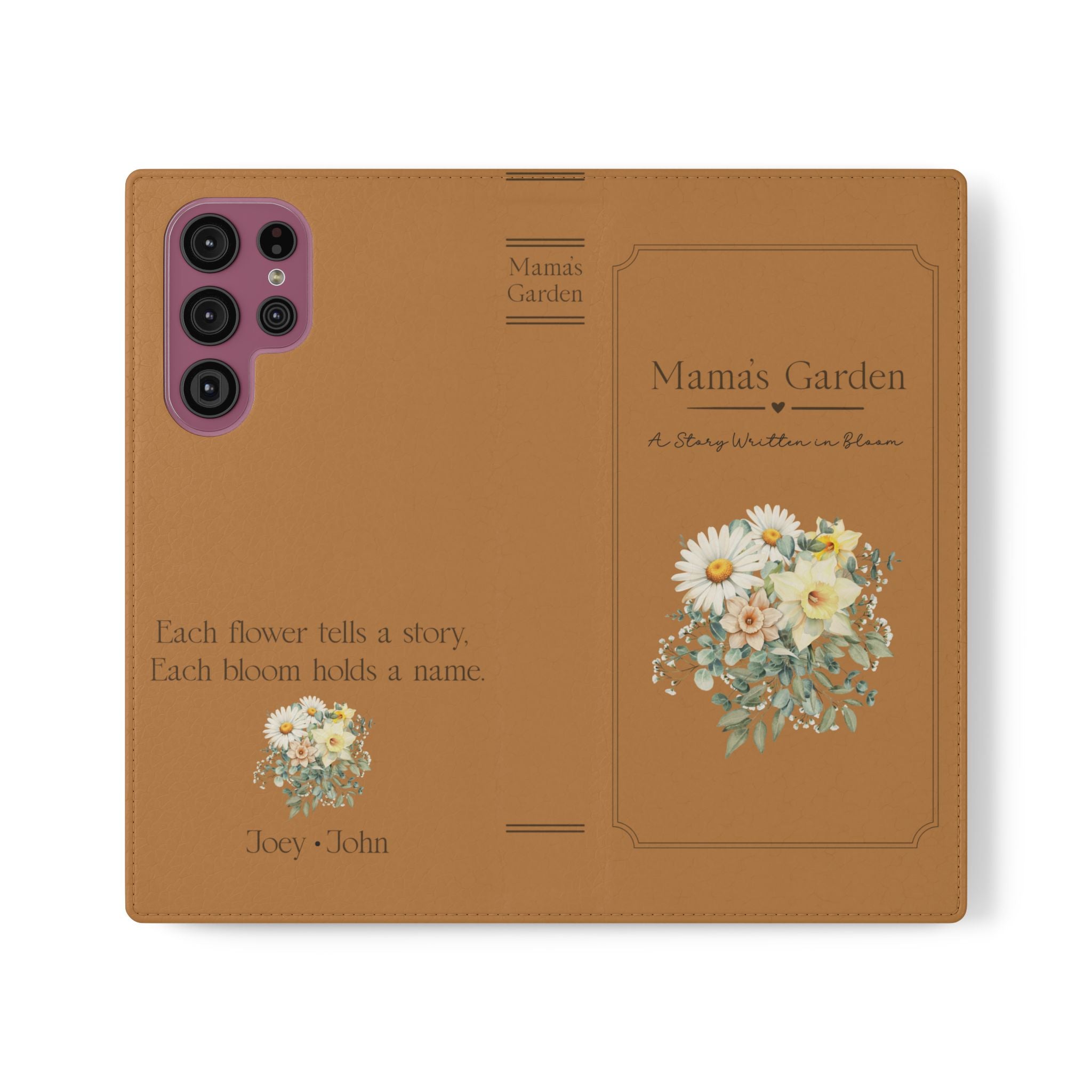 Custom "Mamas Garden" Birth Flower Book Phone Case