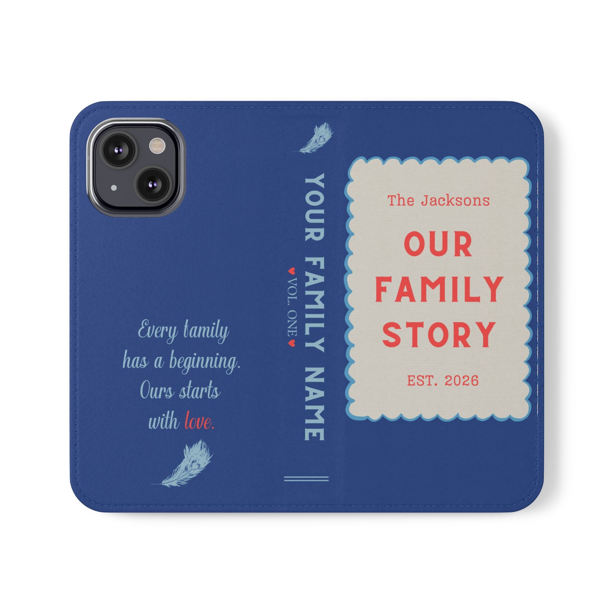 Custom "Our Family Story" Book Phone Case