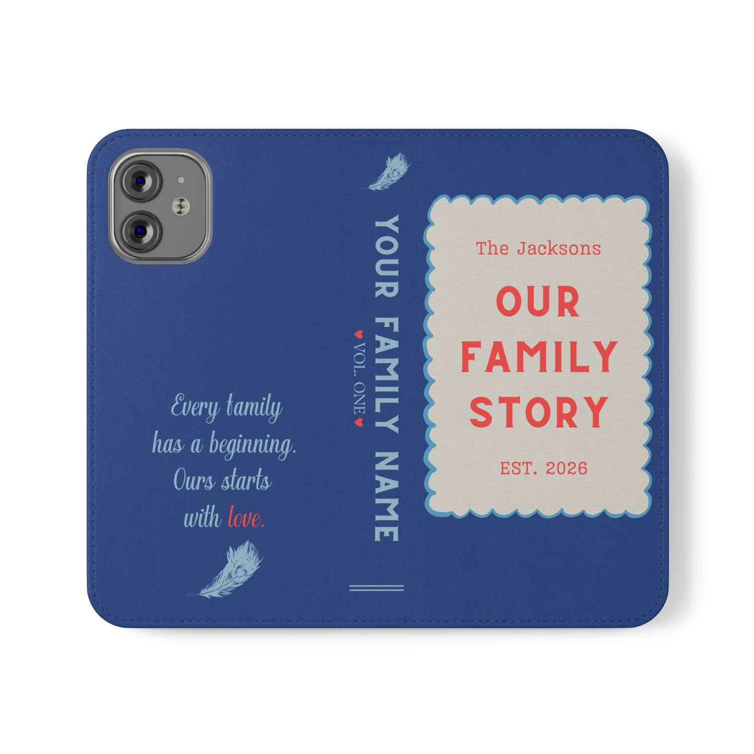 Custom "Our Family Story" Book Phone Case