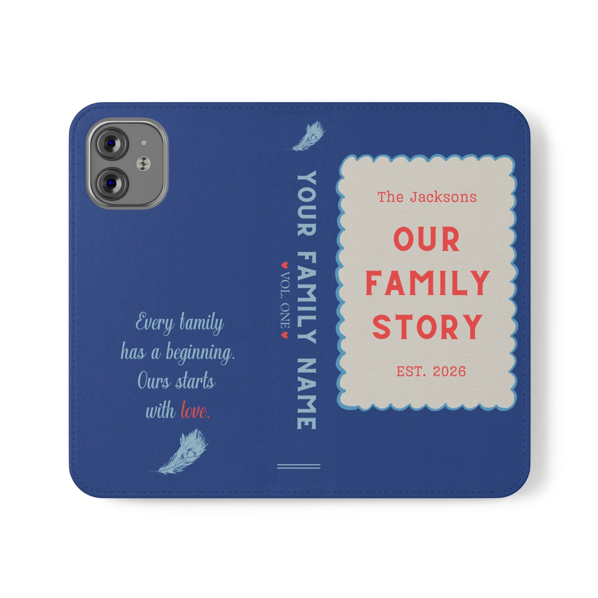 Custom "Our Family Story" Book Phone Case