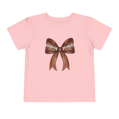 Toddler Girls Football Bow Shirt